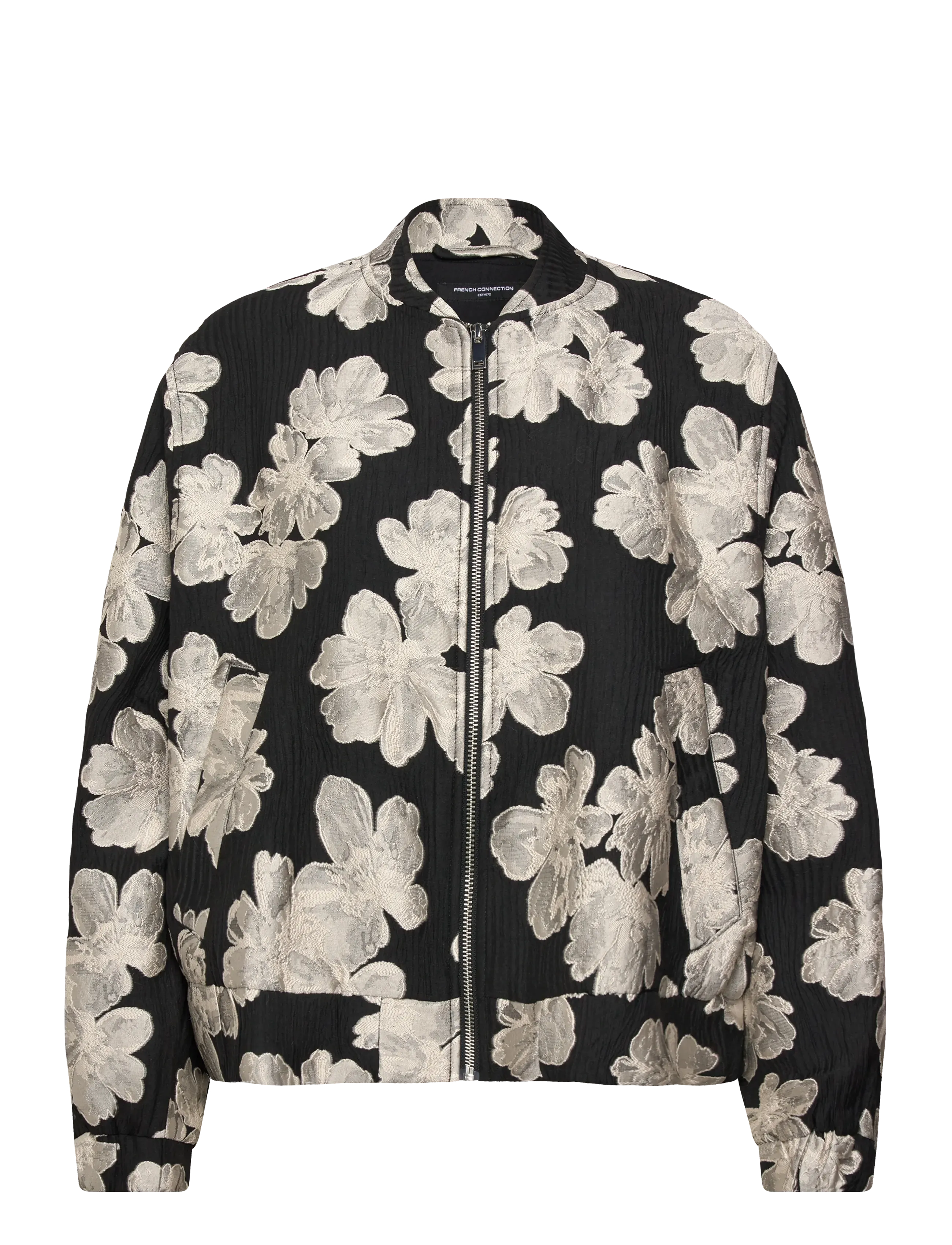 FRENCH CONNECTION Lora Poly Jacquard Bomber Schwarz - 38 - Damen