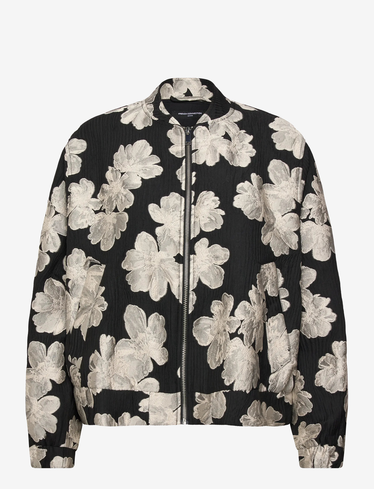 French Connection - LORA POLY JACQUARD BOMBER - frühlingsjacken - porcelain cream/blac - 1