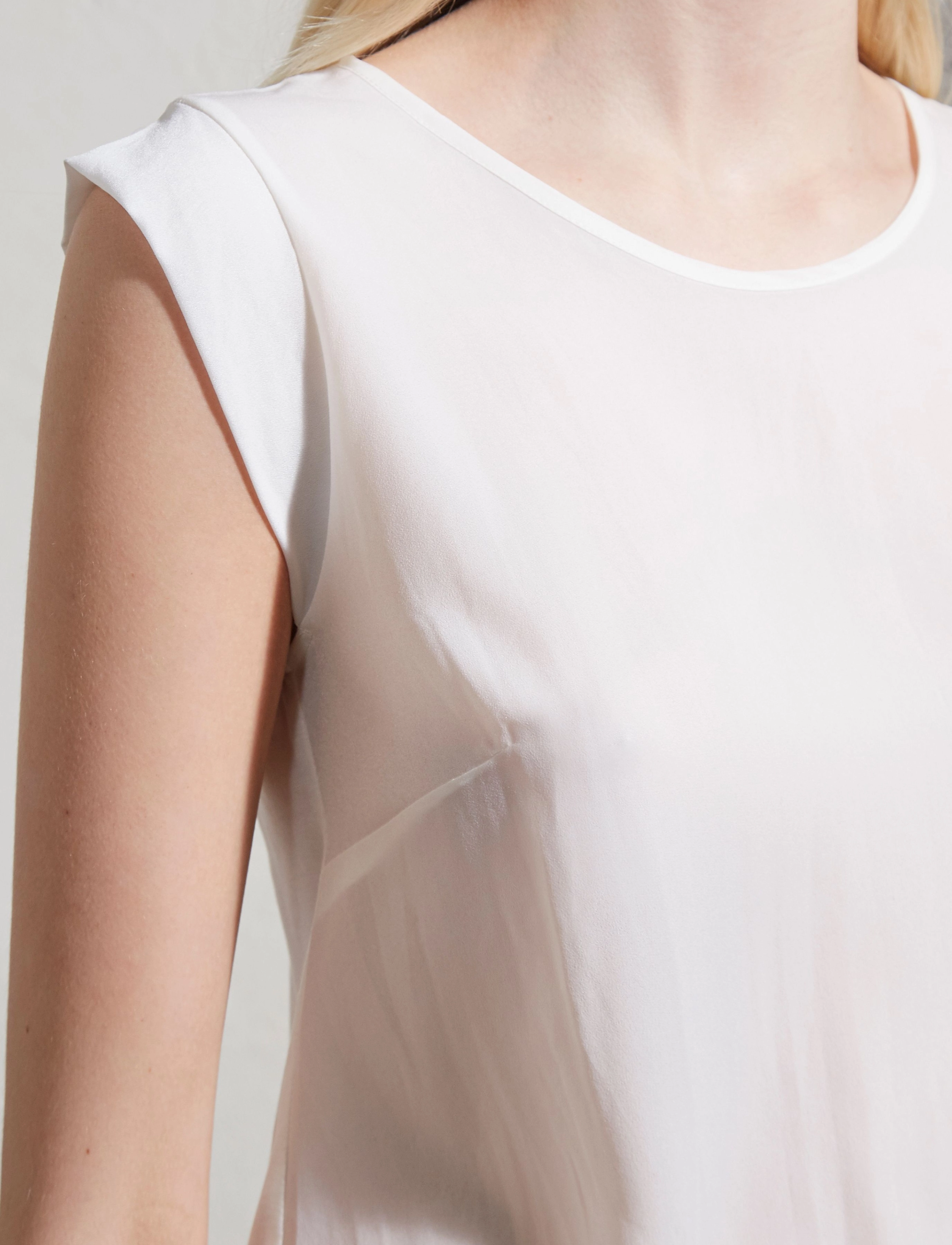 French Connection Polly Plains Cappedtee, XL, White, T-Shirts & Toppe > Uden Ærmer, Dame