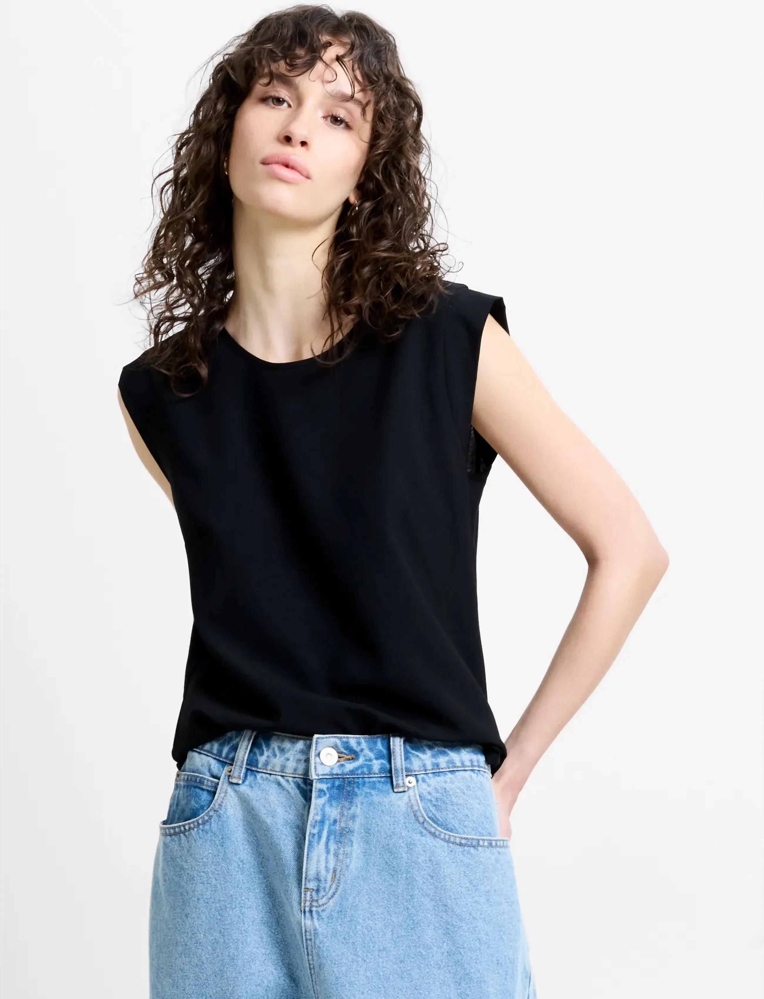 French Connection Polly Plains Cappedtee, M, Navy, T-Shirts & Toppe > Uden Ærmer, Dame