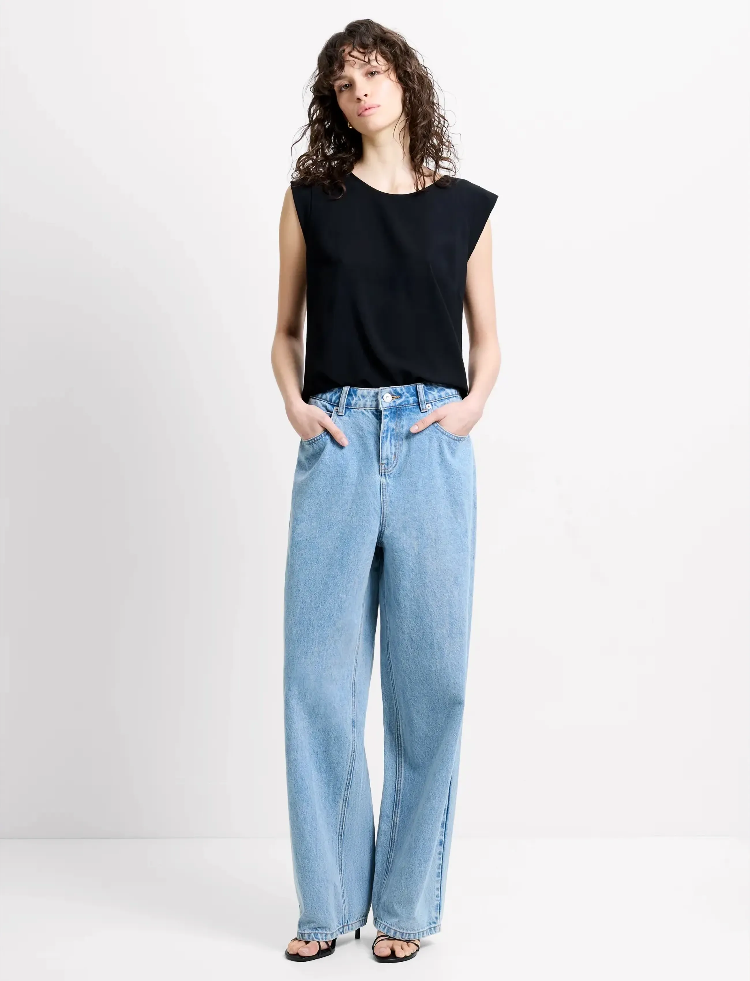 French Connection - POLLY PLAINS CAPPEDTEE - linnen - utility blue - 4