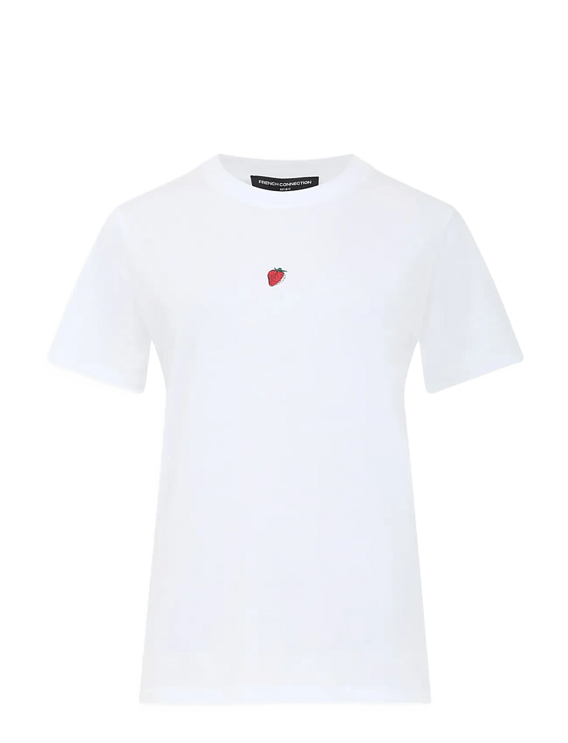 French Connection - COTTON GRAPHIC COCKTAIL TEE - t-shirts - linen white - 1