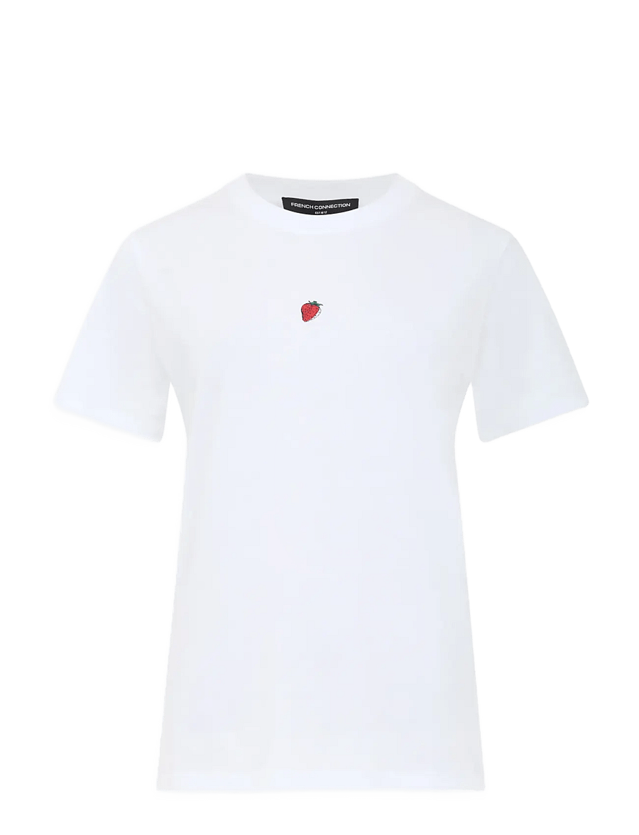 French Connection - COTTON GRAPHIC COCKTAIL TEE - t-shirts - linen white - 1