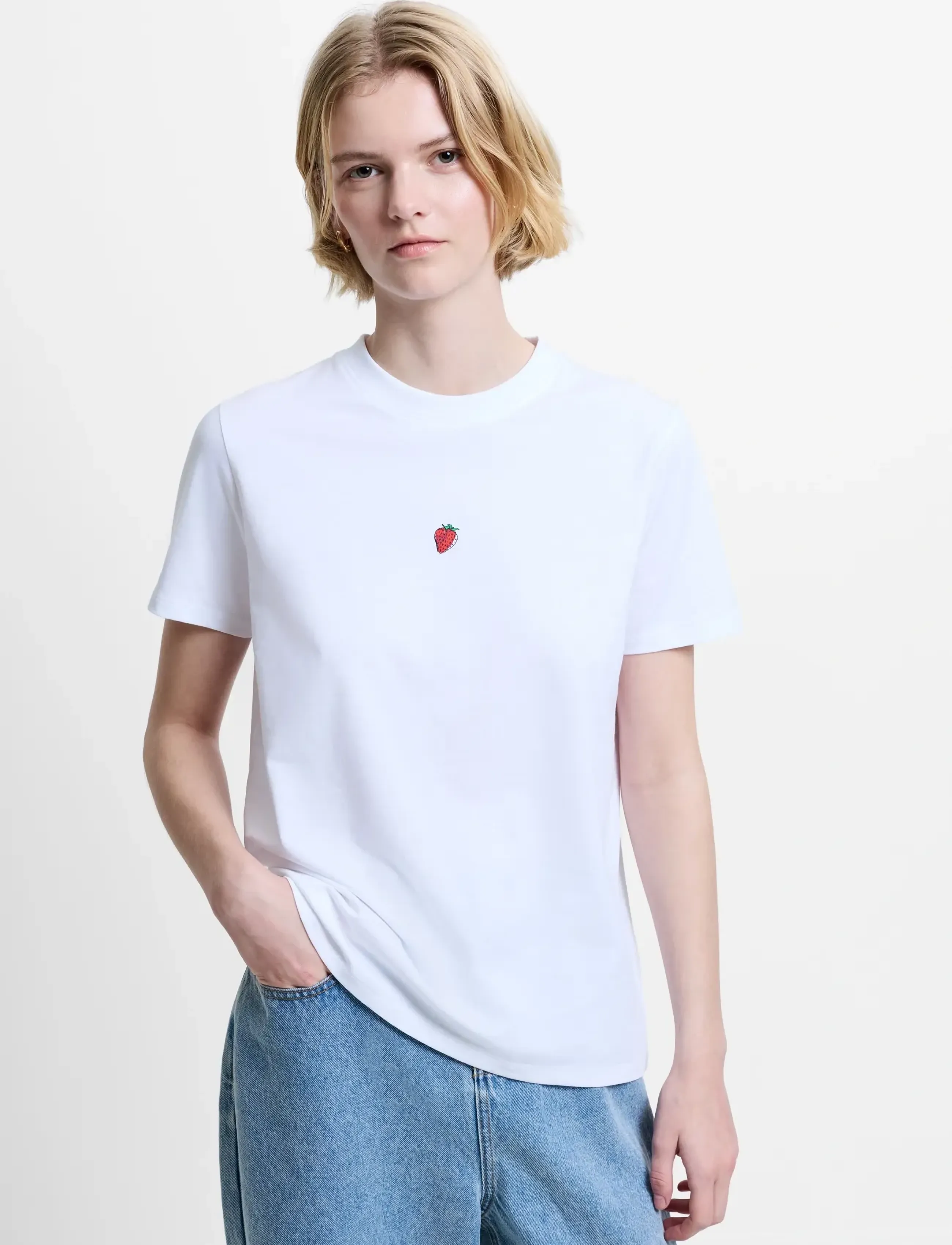 French Connection Cotton Graphic Cocktail Tee, S, White, T-Shirts & Toppe > Kortærmede, Dame