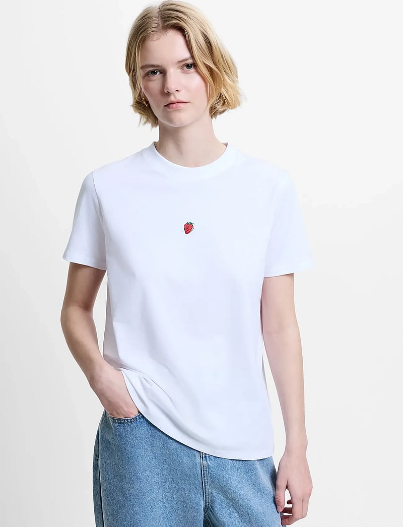 French Connection - COTTON GRAPHIC COCKTAIL TEE - t-shirts - linen white - 0