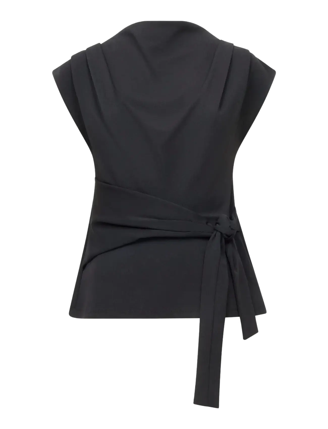 French Connection ZION JERSEY BELTED SHIFT TP - Bluser - BLACK / black