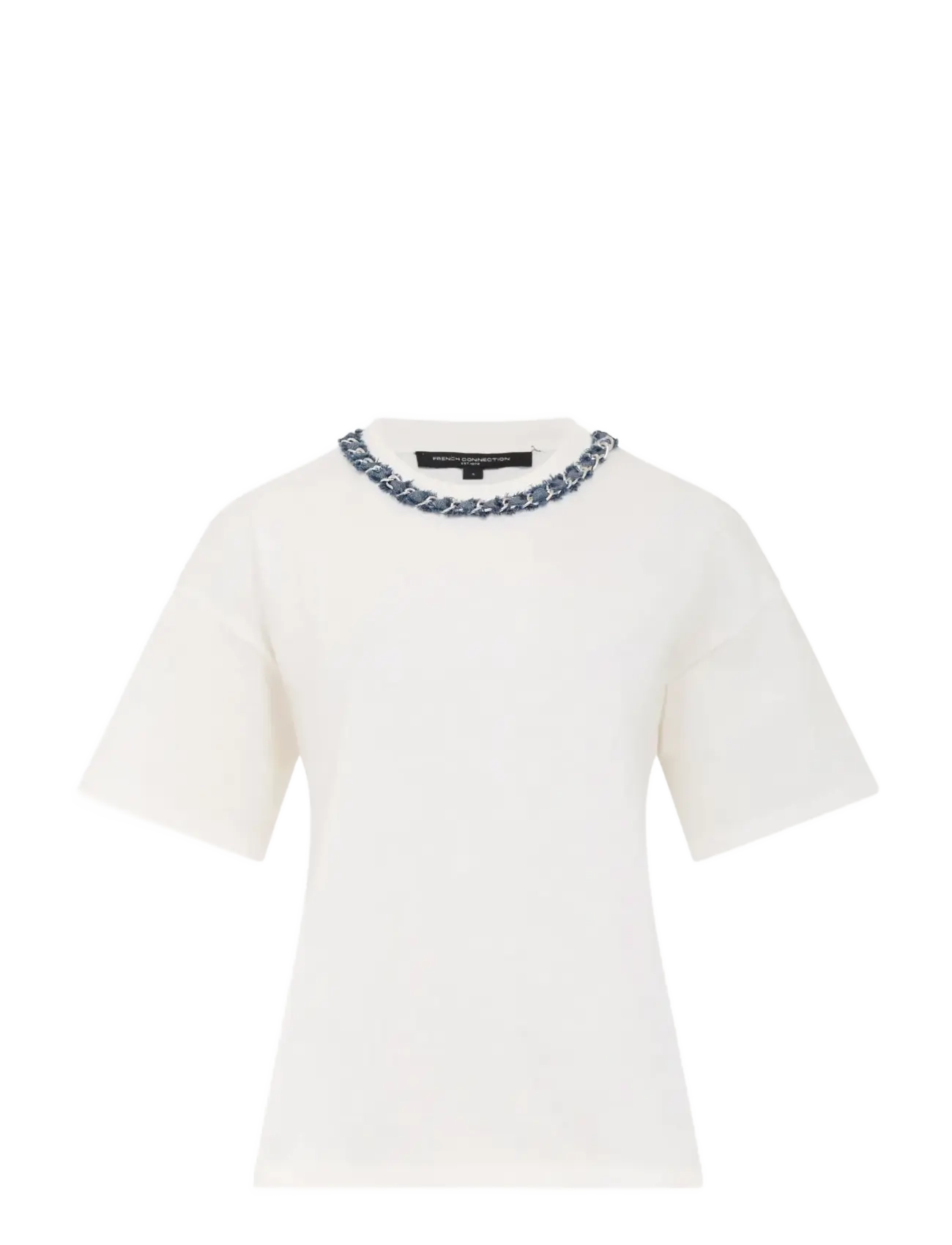 French Connection ALIYANA JERSEY SS TEE - Deals - LINEN WHITE / white