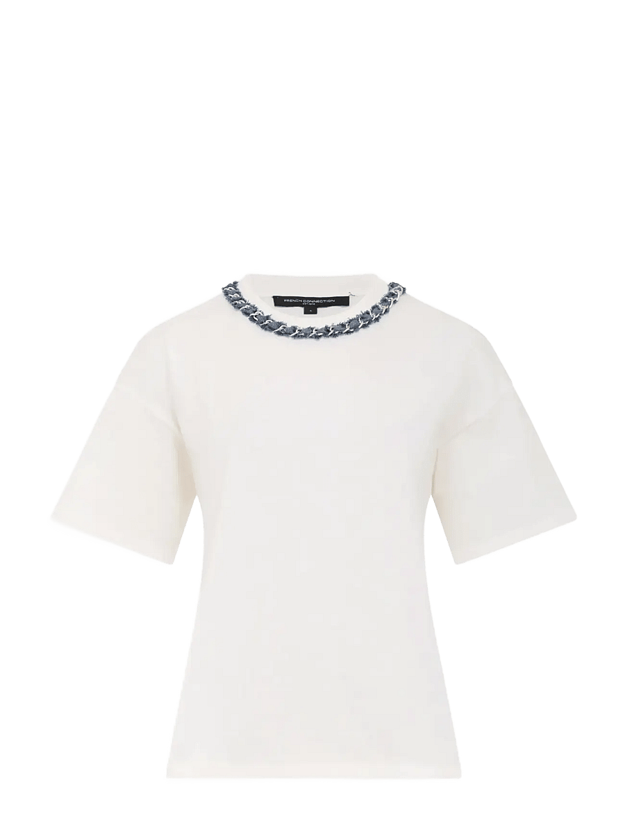 French Connection - ALIYANA JERSEY SS TEE - t-shirts - linen white - 1