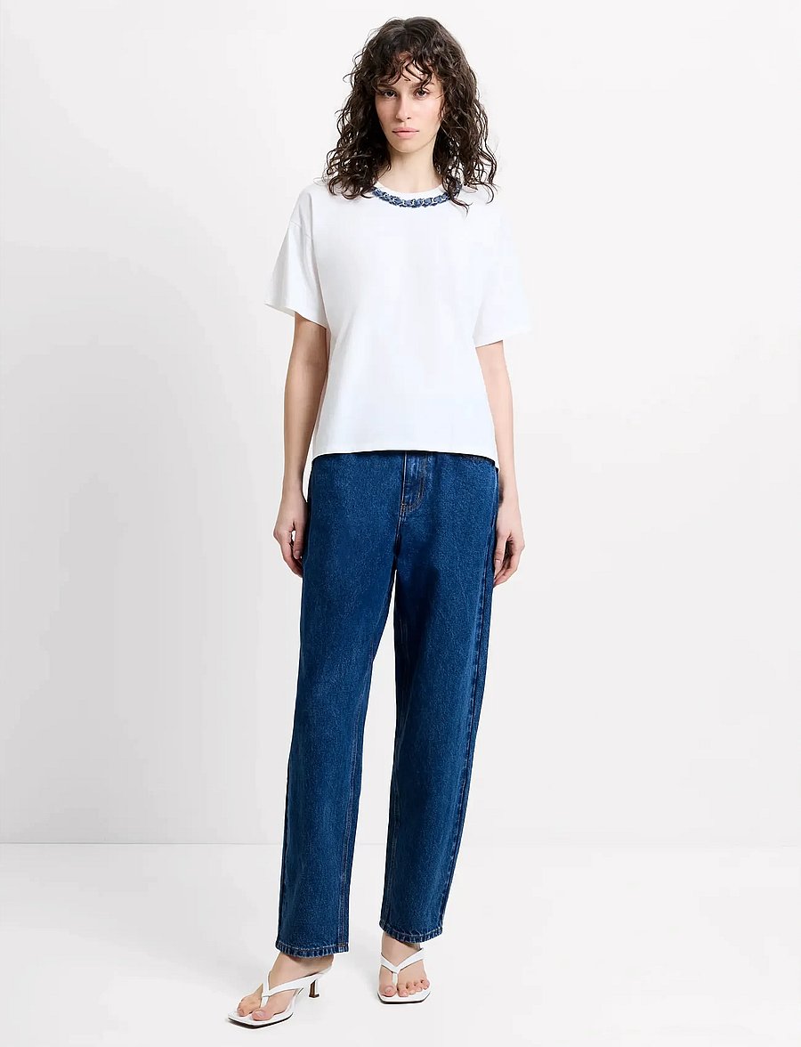 French Connection - ALIYANA JERSEY SS TEE - t-shirts - linen white - 0