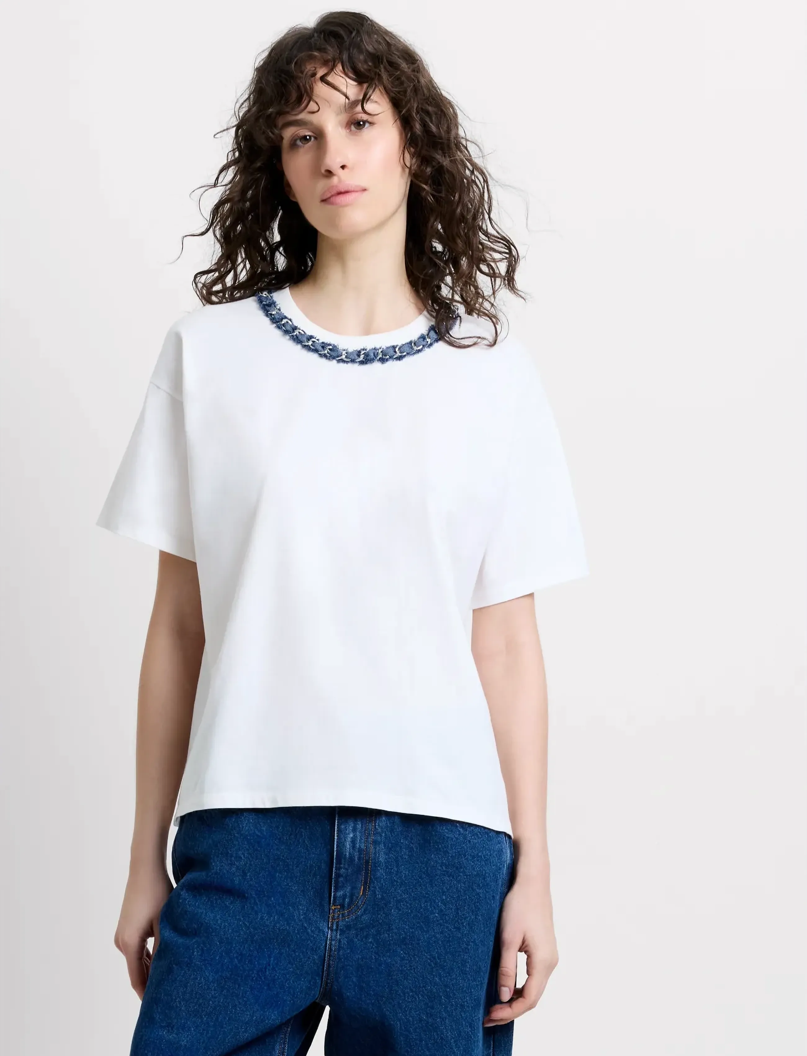 French Connection - ALIYANA JERSEY SS TEE - t-shirts - linen white - 2