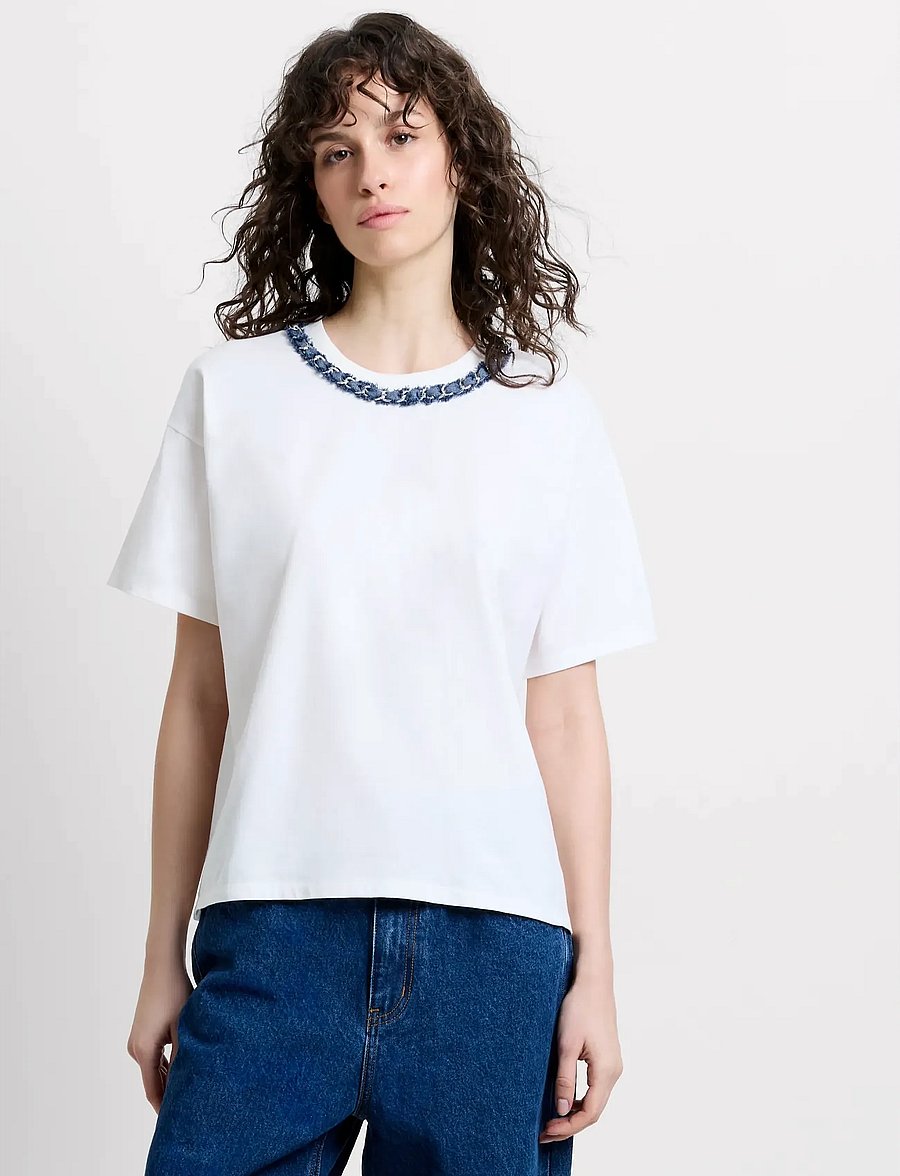 French Connection - ALIYANA JERSEY SS TEE - t-shirts - linen white - 2