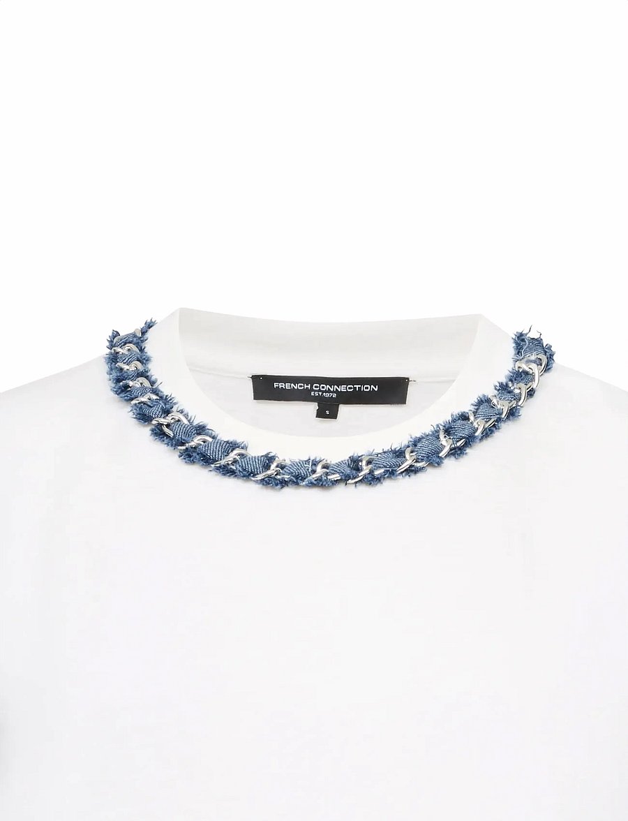 French Connection - ALIYANA JERSEY SS TEE - t-shirts - linen white - 5