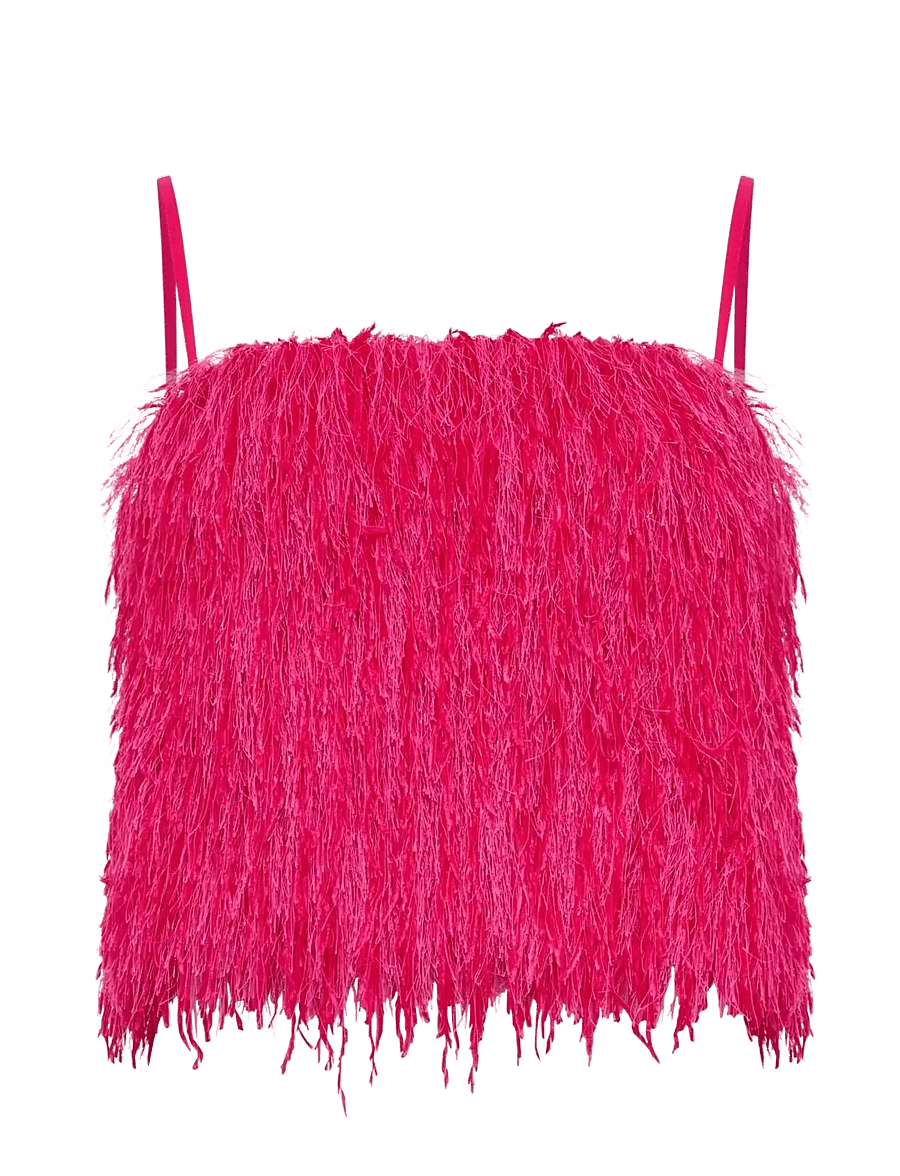 French Connection - SONIA TEXTURED STRAPPY TOP - crop tops - peony pink - 1