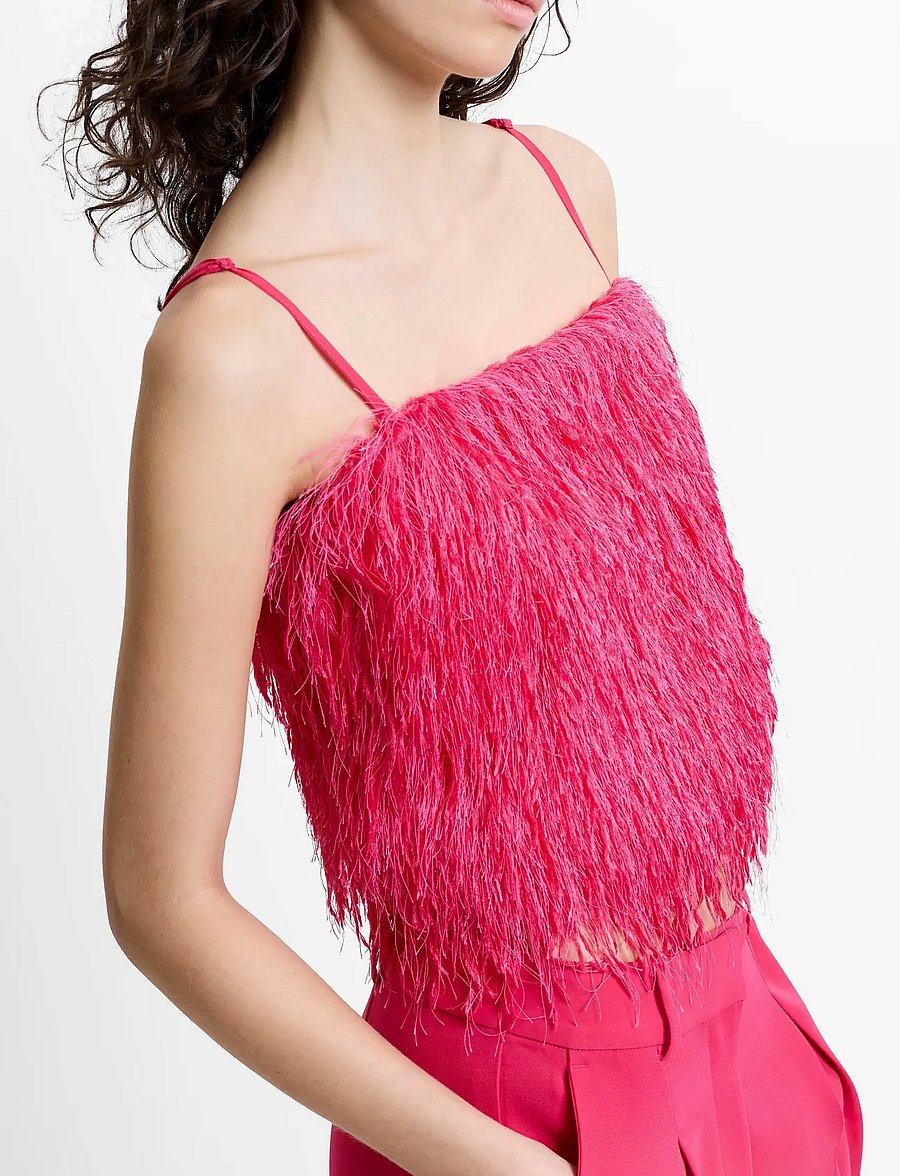 French Connection - SONIA TEXTURED STRAPPY TOP - crop tops - peony pink - 3