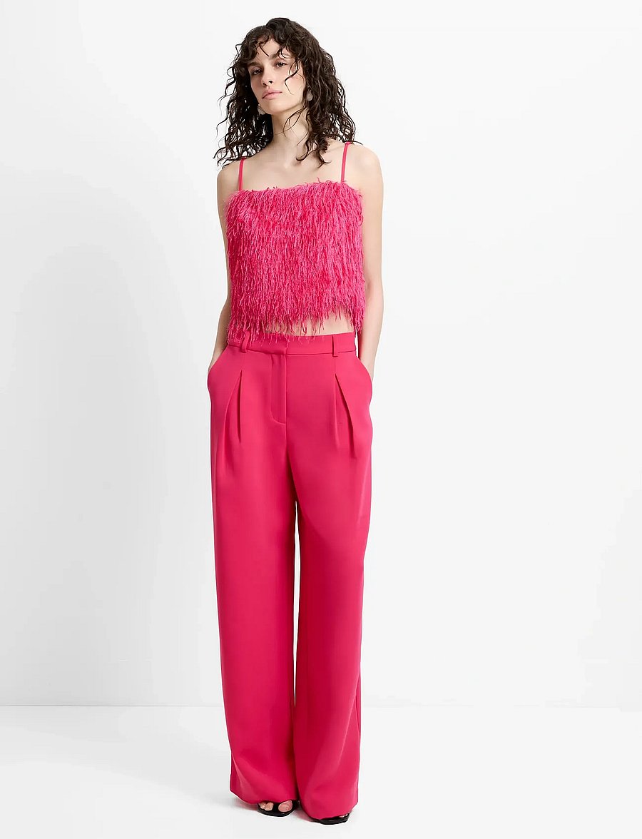 French Connection - SONIA TEXTURED STRAPPY TOP - crop tops - peony pink - 4