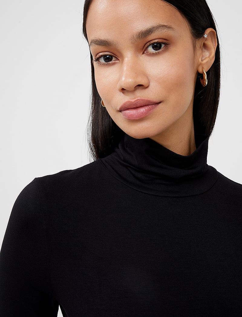 French Connection - VENITIA JERSEY SPLIT CUFF TOP - pikkade varrukatega alussärgid - black - 3