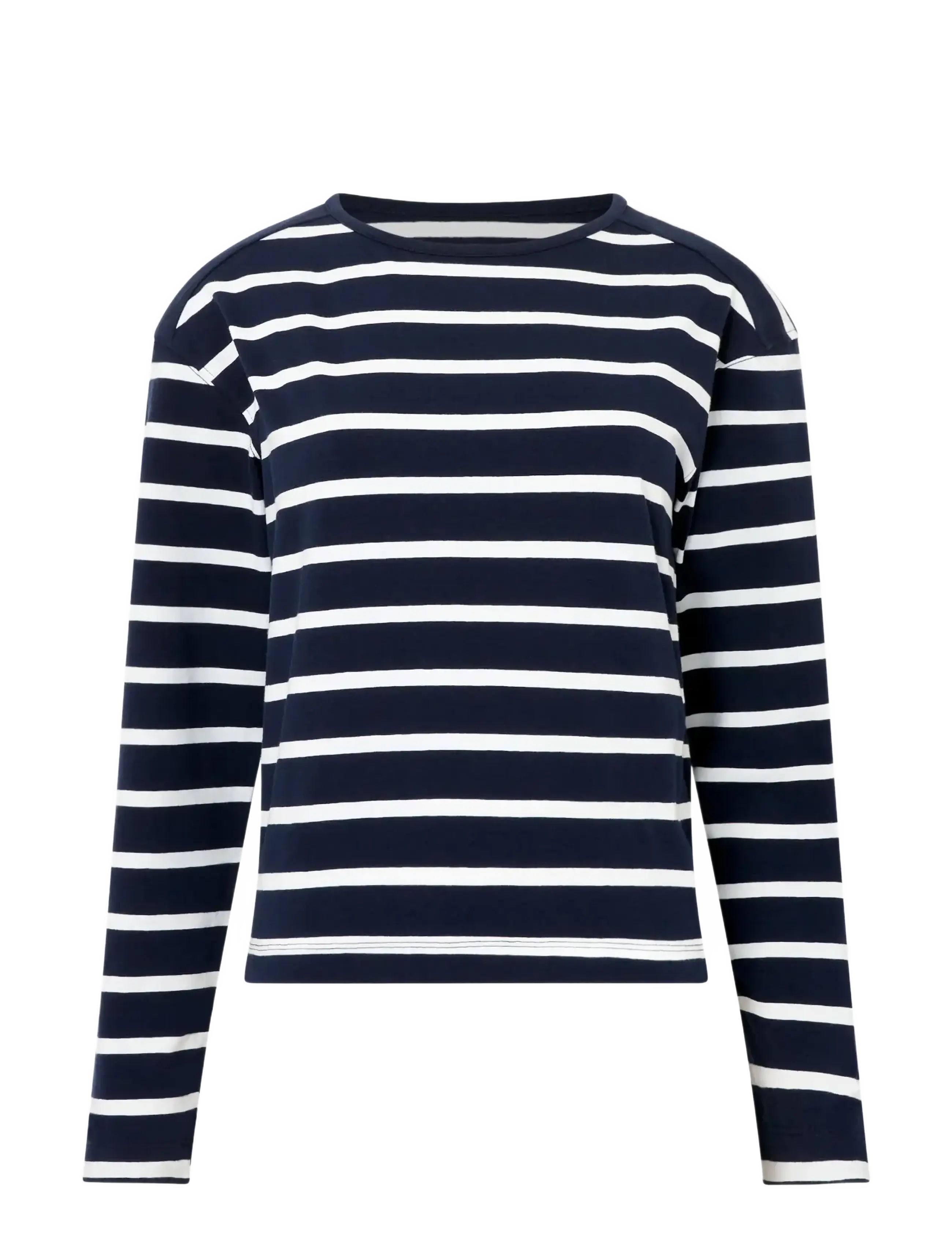French Connection RALLIE STRIPE LS SLASH NK TEE - Kläder - STRIPE MARINE/WHITE / navy