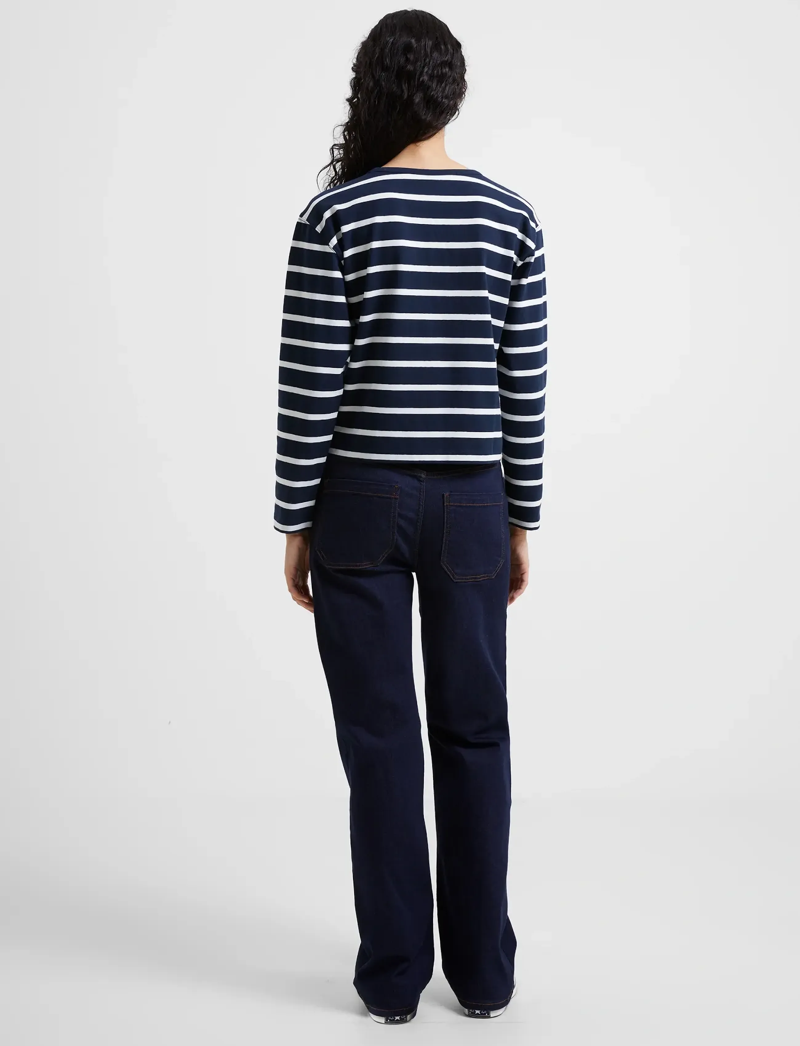 French Connection - RALLIE STRIPE LS SLASH NK TEE - t-shirts met lange mouwen - stripe marine/white - 3