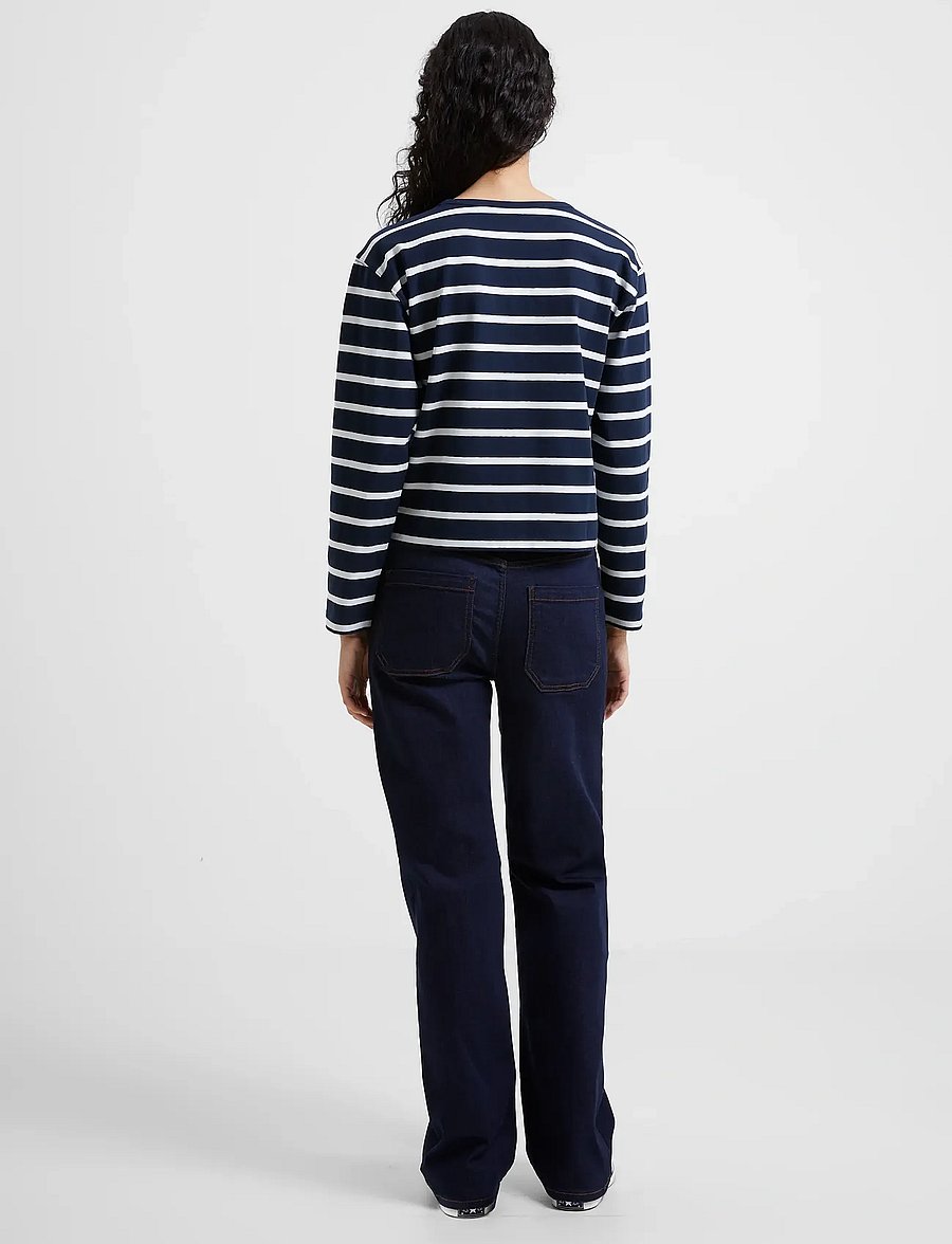 French Connection - RALLIE STRIPE LS SLASH NK TEE - långärmade toppar - stripe marine/white - 3