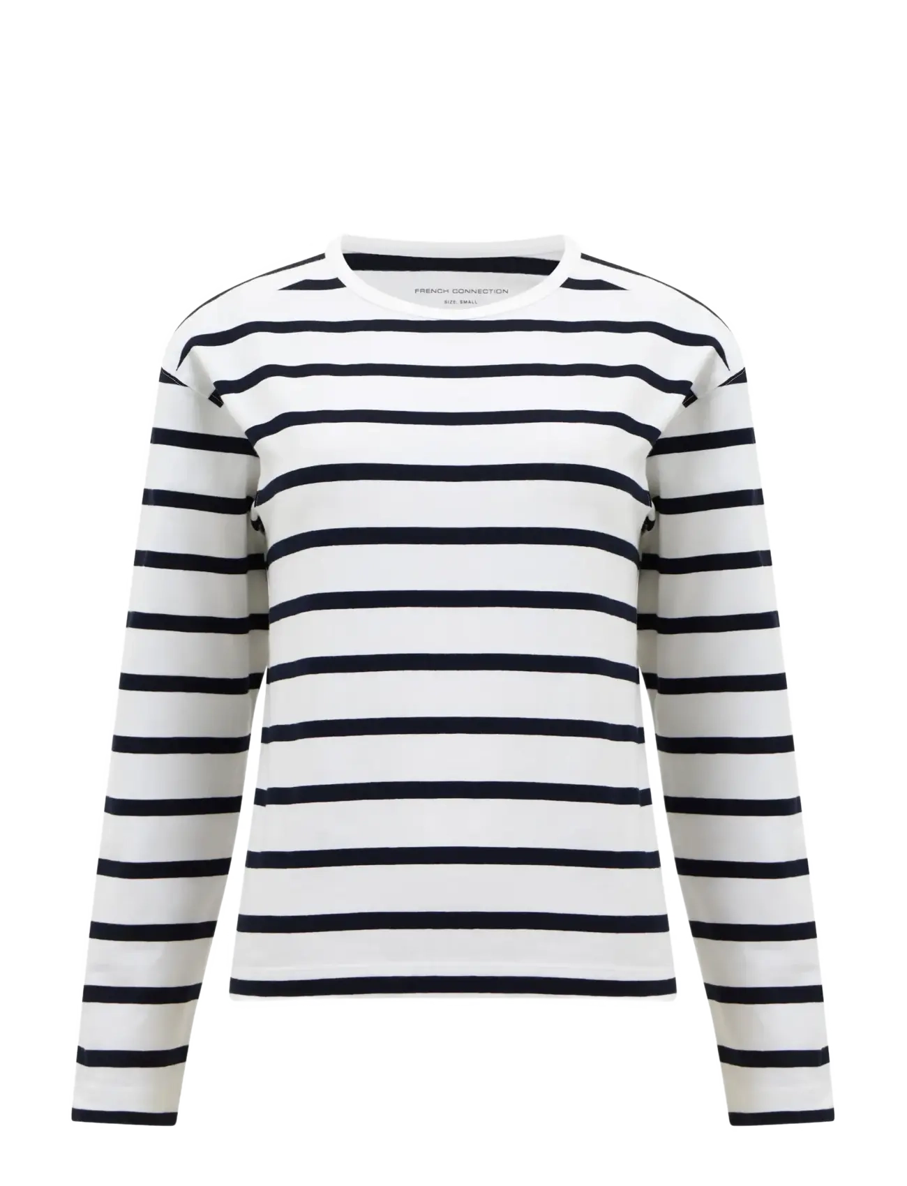 French Connection RALLIE STRIPE LS SLASH NK TEE - Transitional Layering - STRIPE S WHITE/MARIN / white