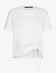 French Connection - RALLIE COTTON ROUCHED T-SHIRT - t-shirts - linen white - 0