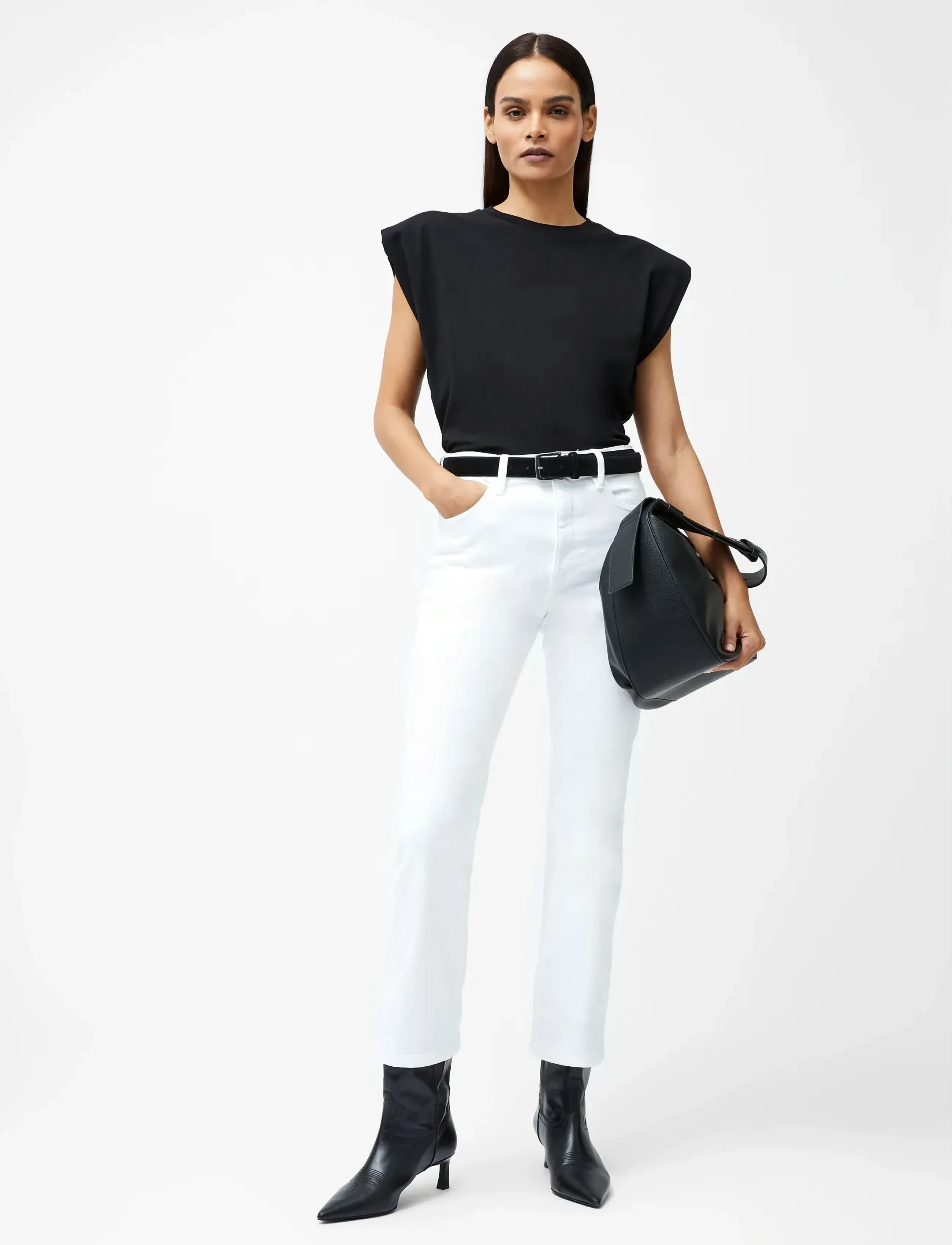 French Connection - RALLIE SHOULDER PAD TANK - Ärmellose tops - black - 2