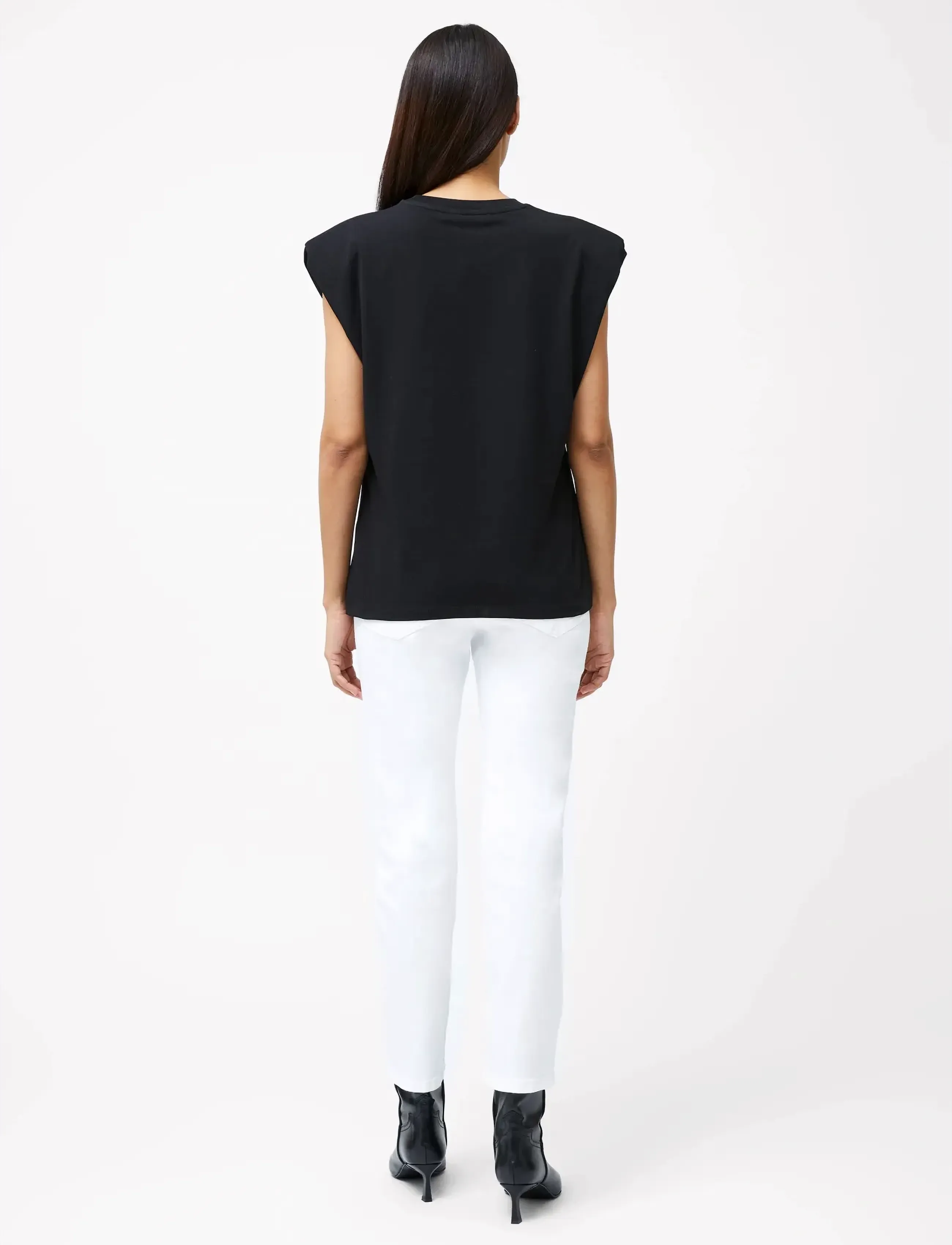 French Connection - RALLIE SHOULDER PAD TANK - Ärmellose tops - black - 3