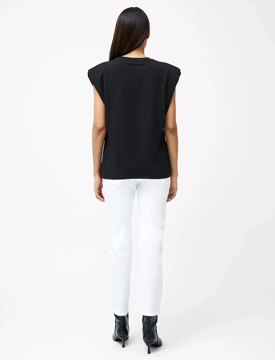 French Connection - RALLIE SHOULDER PAD TANK - Ärmellose tops - black - 3
