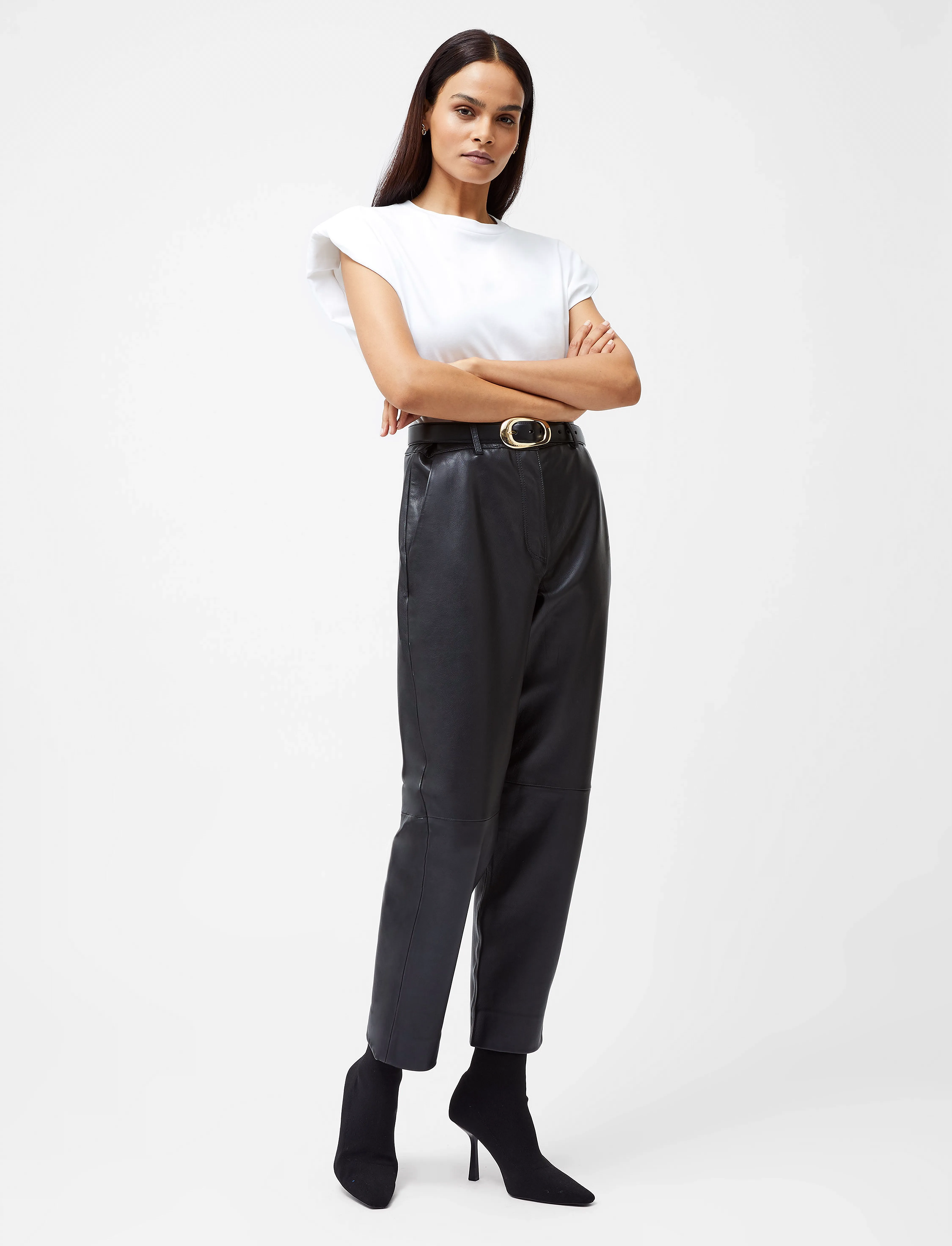 French Connection Rallie Shoulder Pad Tank, XL, White, T-Shirts & Toppe > Uden Ærmer, Dame