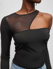 French Connection - RANYA ULLA MESH L/S TOP - long-sleeved tops - black - 3