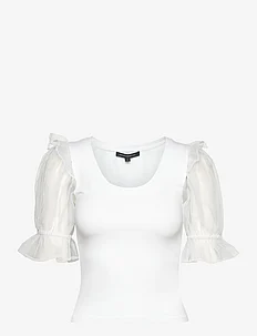 ROSANA COTTON MIX ORGANZA TOP, French Connection