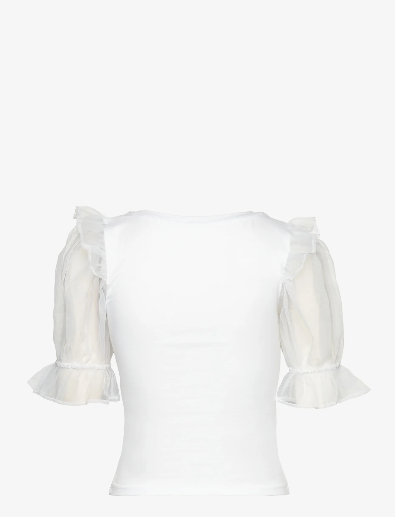 French Connection - ROSANA COTTON MIX ORGANZA TOP - marškinėliai - linen white - 1