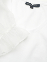 French Connection - ROSANA COTTON MIX ORGANZA TOP - laveste priser - linen white - 5