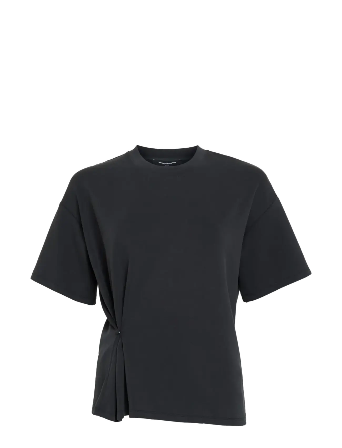 French Connection WREN WAIST CINCHED LOOP BUTTON T SHIRT - T-shirts & Toppar - GRAPHITE GREY / grey