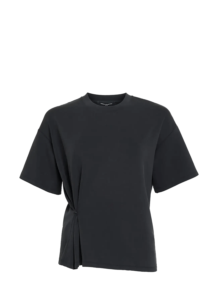 French Connection - WREN WAIST CINCHED LOOP BUTTON T SHIRT - t-shirts - graphite grey - 1