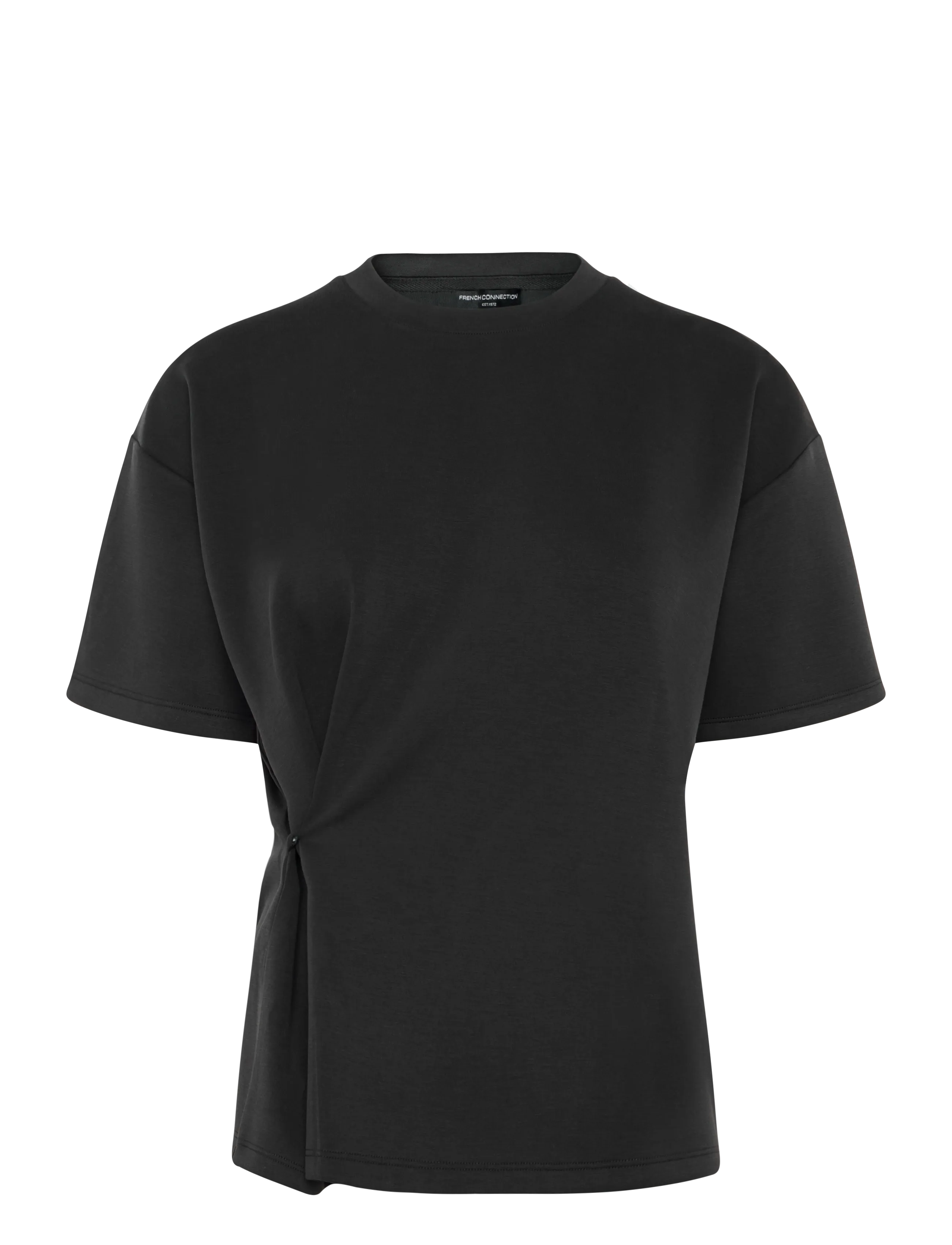 French Connection WREN WAIST CINCHED LOOP BUTTON T SHIRT - T-shirts - GRAPHITE GREY / grey