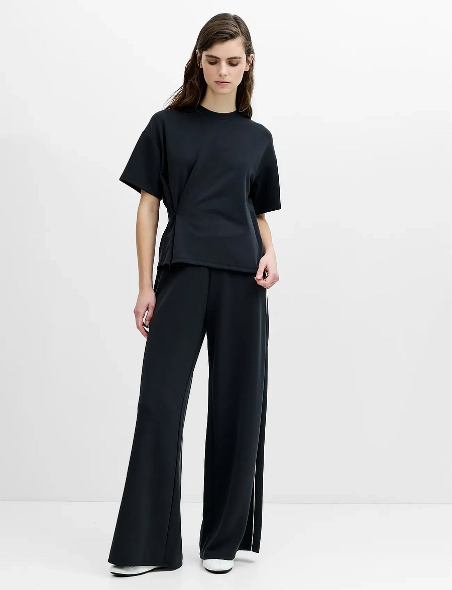 French Connection - WREN WAIST CINCHED LOOP BUTTON T SHIRT - t-shirts - graphite grey - 0