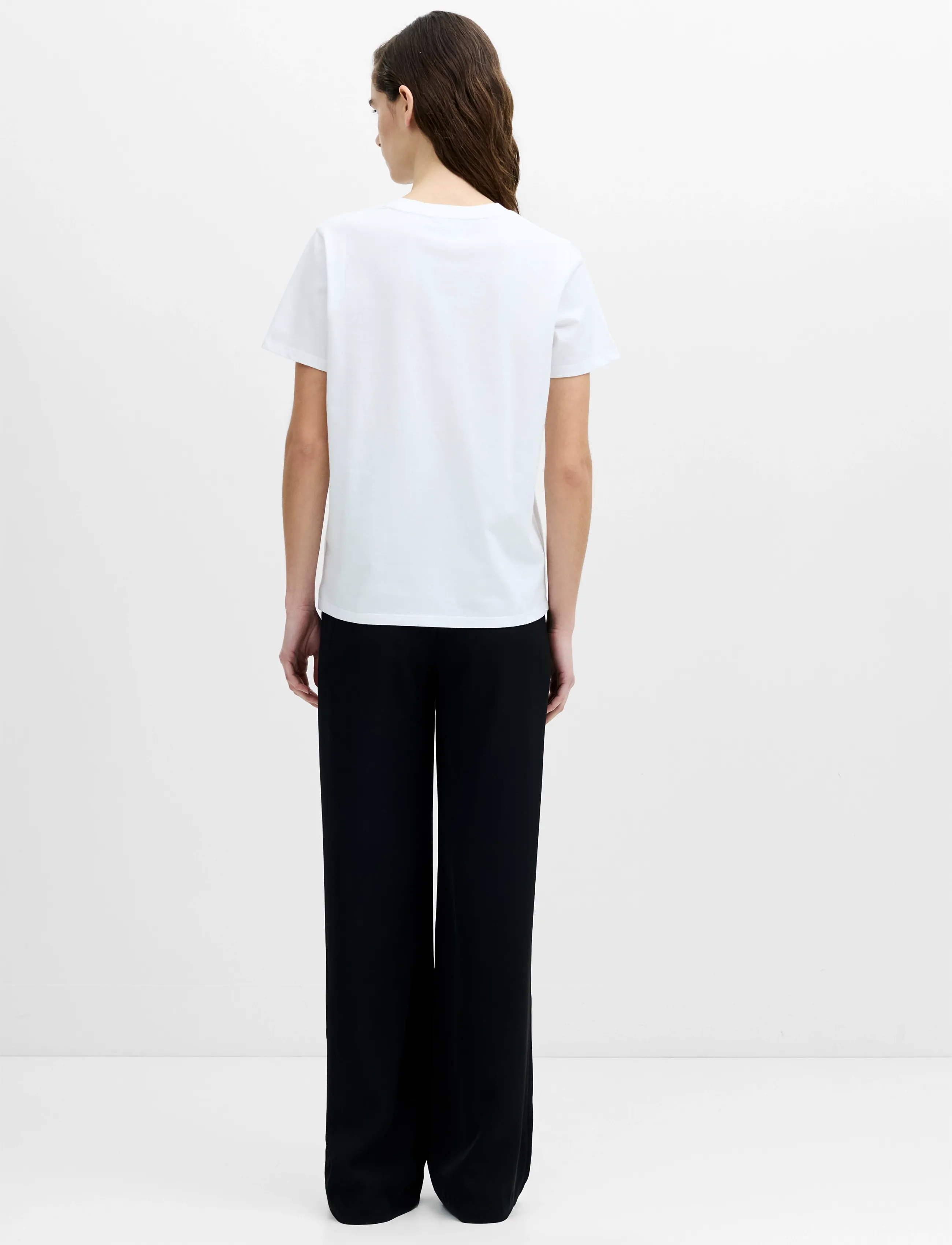 French Connection - MESH BOW COTTON T SHIRT - linen white/black - 2