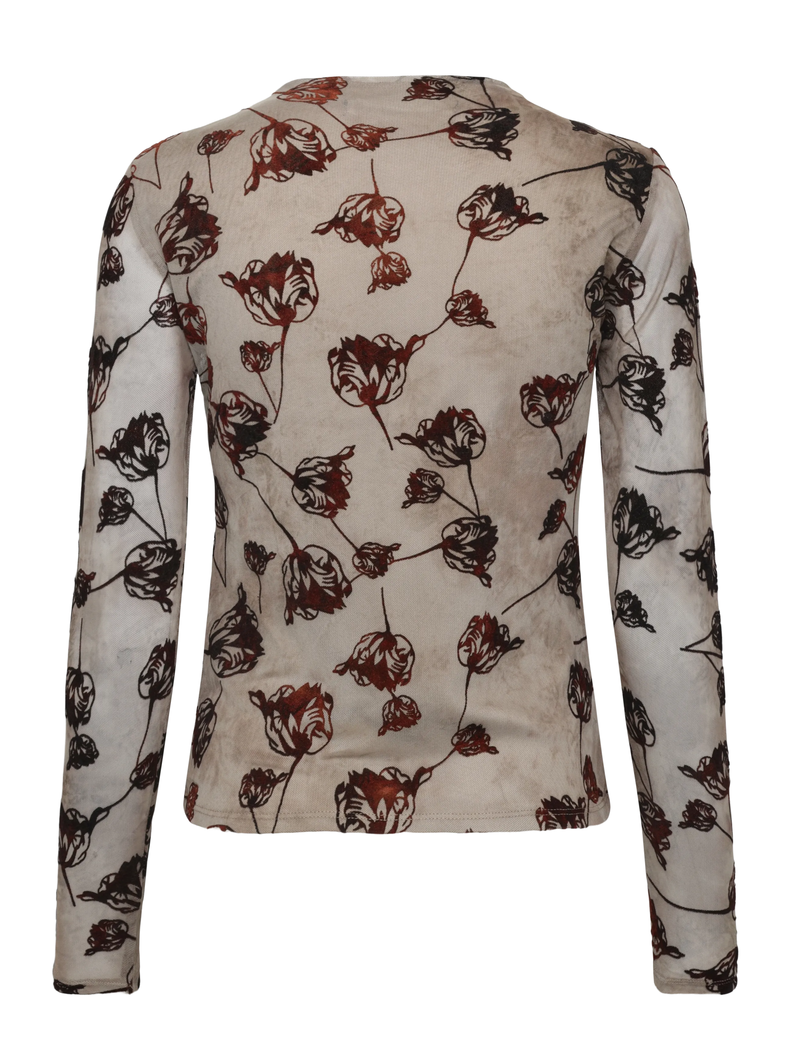 French Connection - TIA ROSE MESH VELVET BURNOUT TOP - herbstliche kleidung - chocolate brown - 2