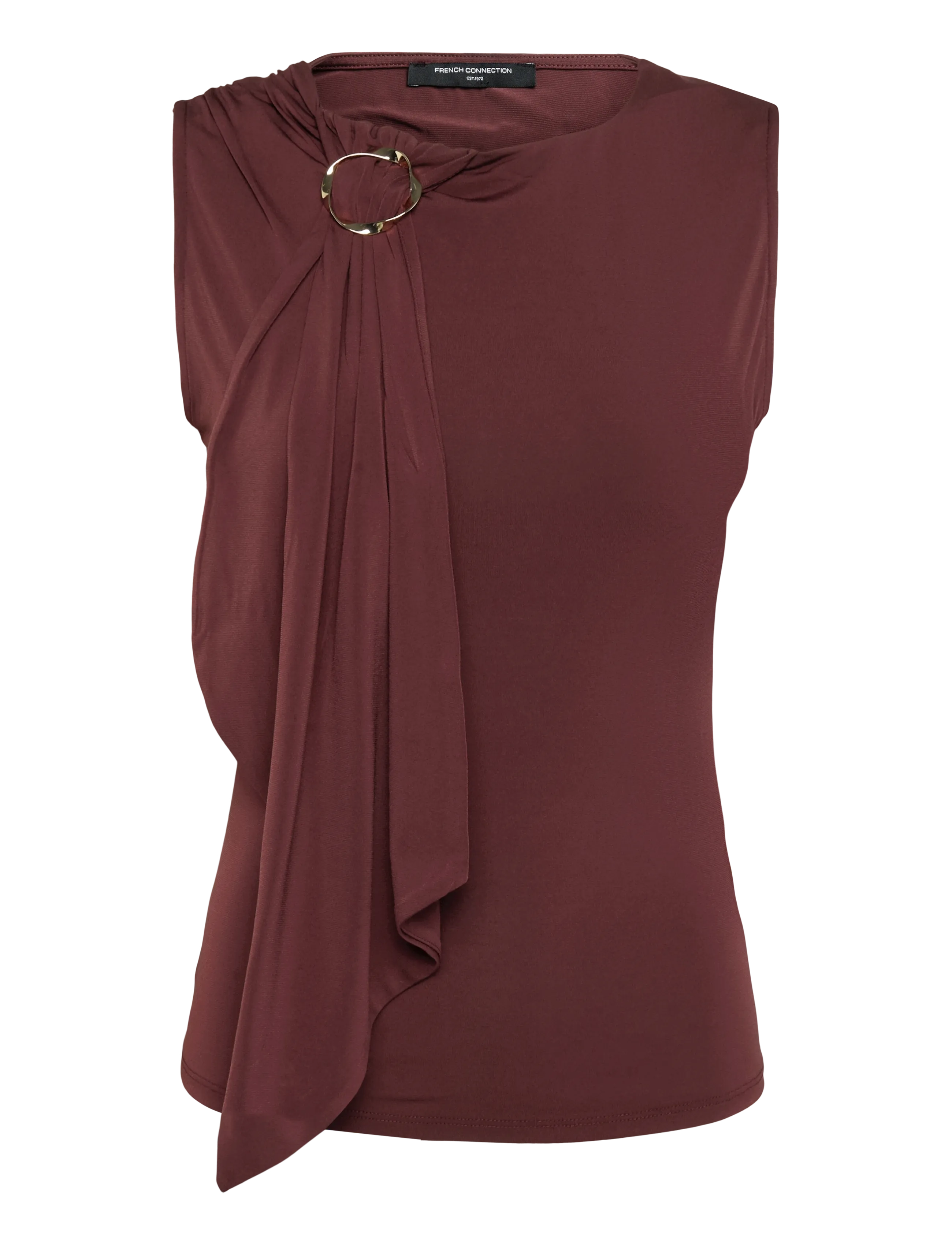 French Connection MAXINE JERSEY TRIM TOP - T-shirts & Toppe - CHERRY LIQUEUR / burgundy