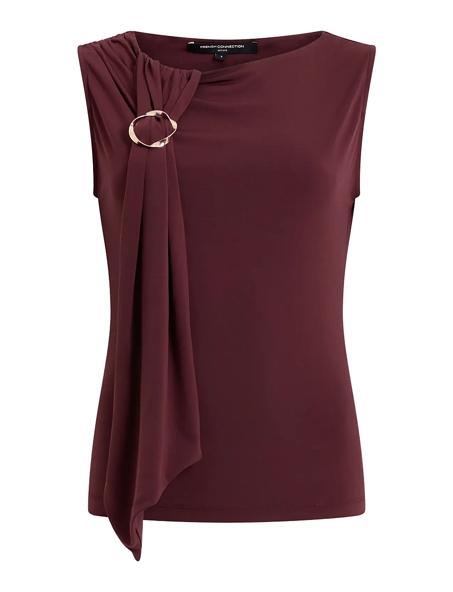 French Connection - MAXINE JERSEY TRIM TOP - Ärmellose tops - cherry liqueur - 1