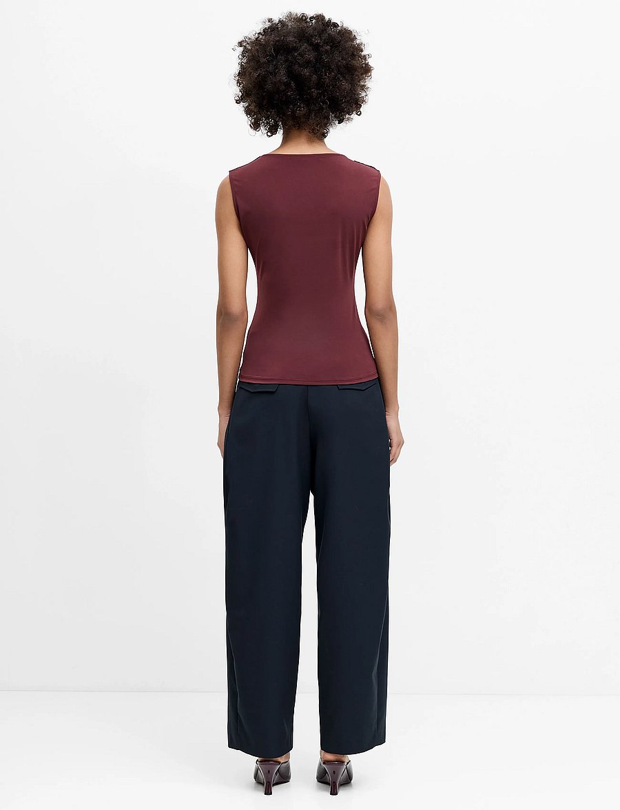 French Connection - MAXINE JERSEY TRIM TOP - Ärmellose tops - cherry liqueur - 3