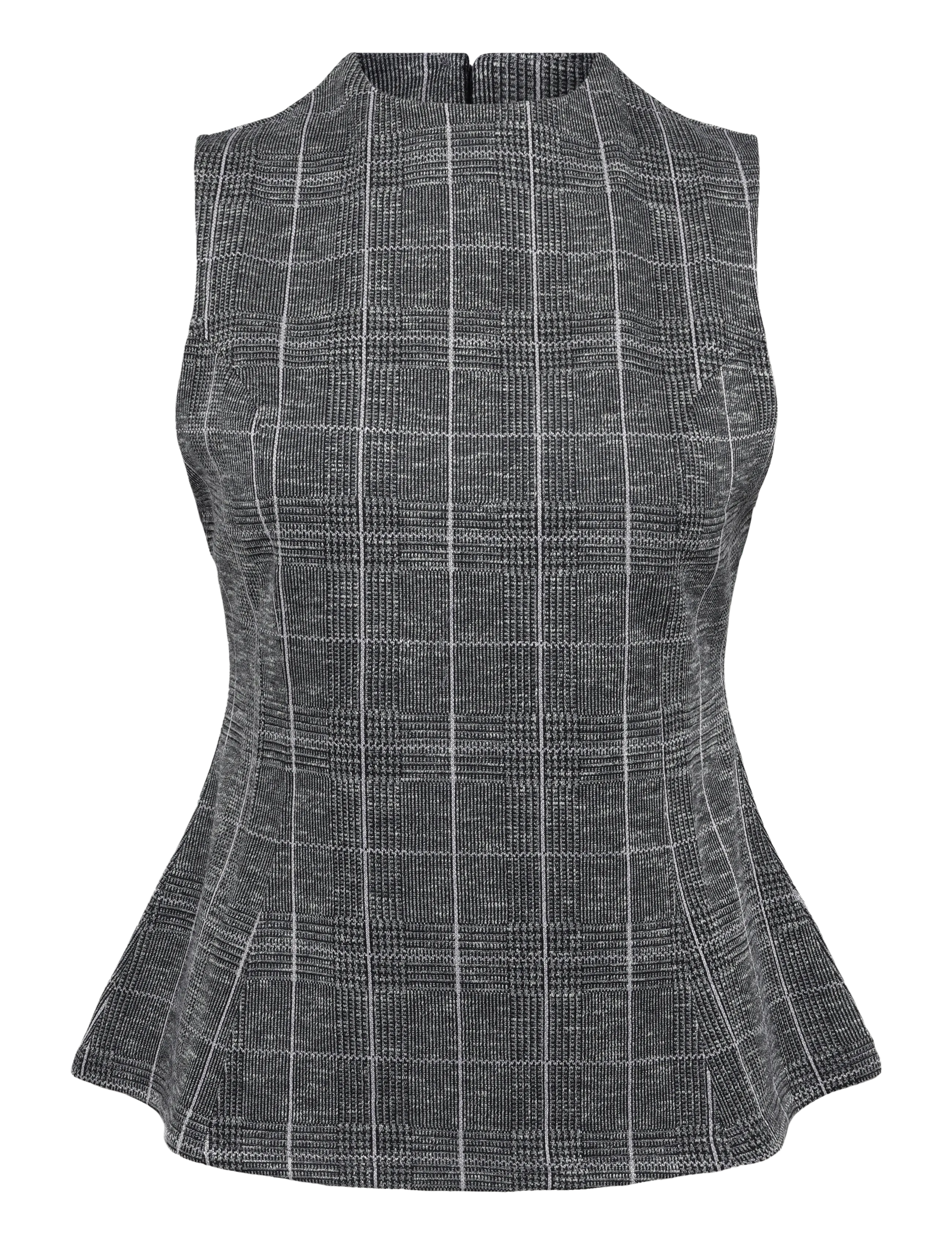 French Connection WESLEY CHECK S/LESS TOP - Tøj - GREY MULTI / grey