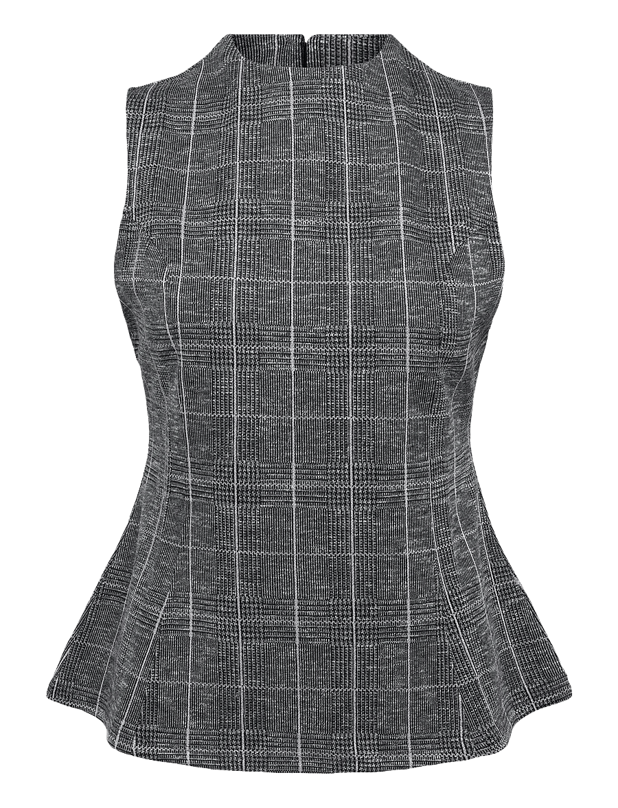 French Connection - WESLEY CHECK S/LESS TOP - tanktops - grey multi - 1