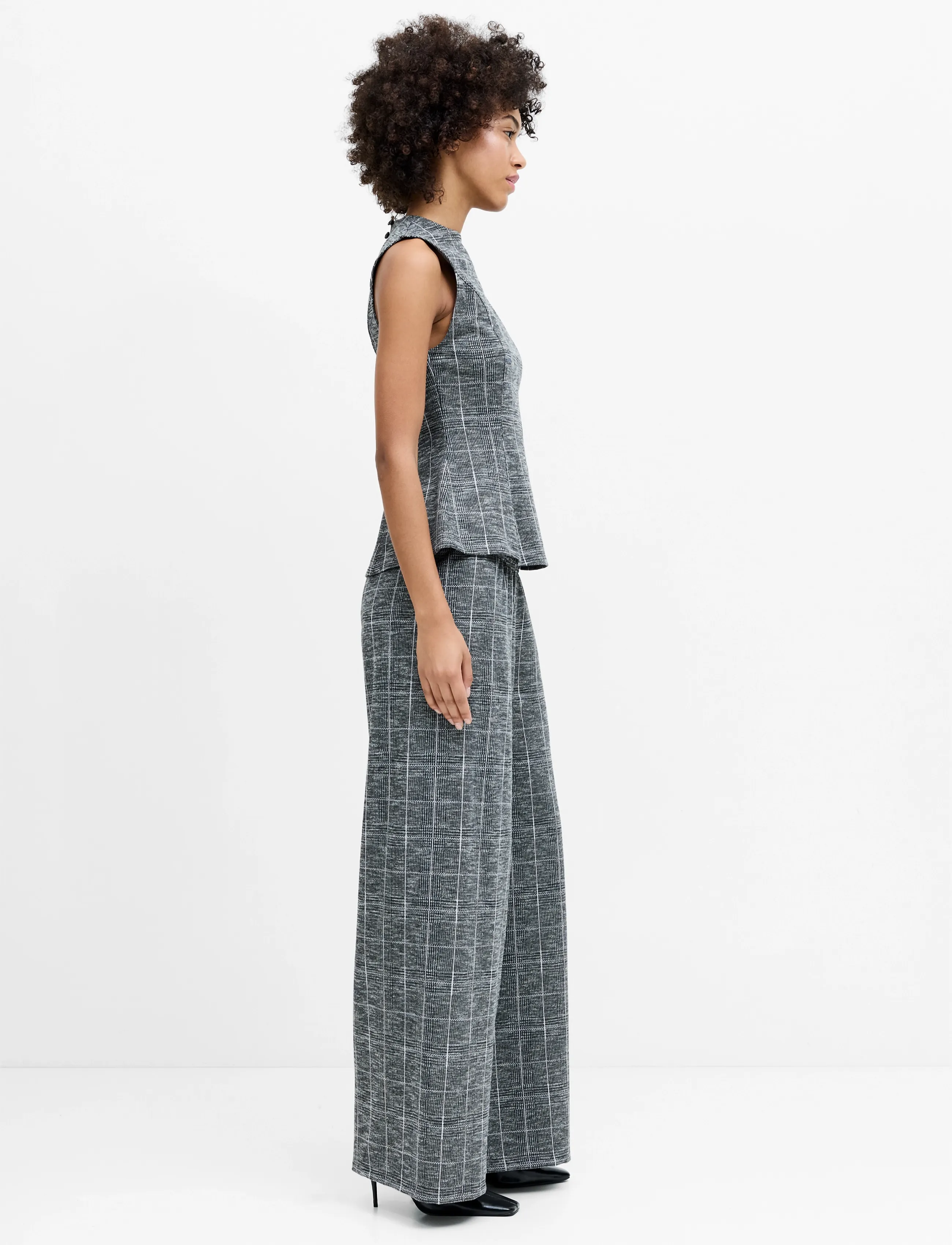 French Connection - WESLEY CHECK S/LESS TOP - Ärmellose tops - grey multi - 3