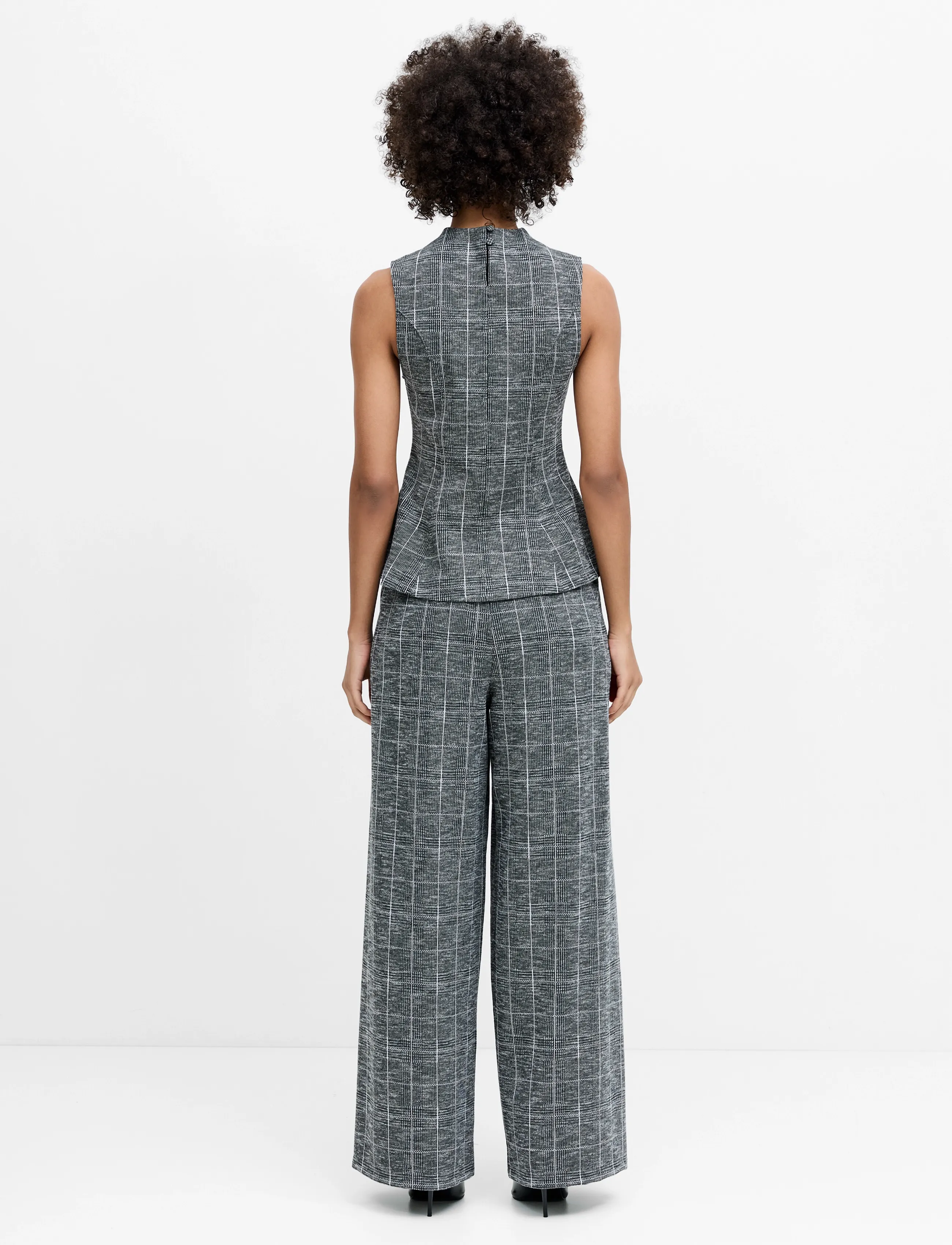 French Connection - WESLEY CHECK S/LESS TOP - Ärmellose tops - grey multi - 4