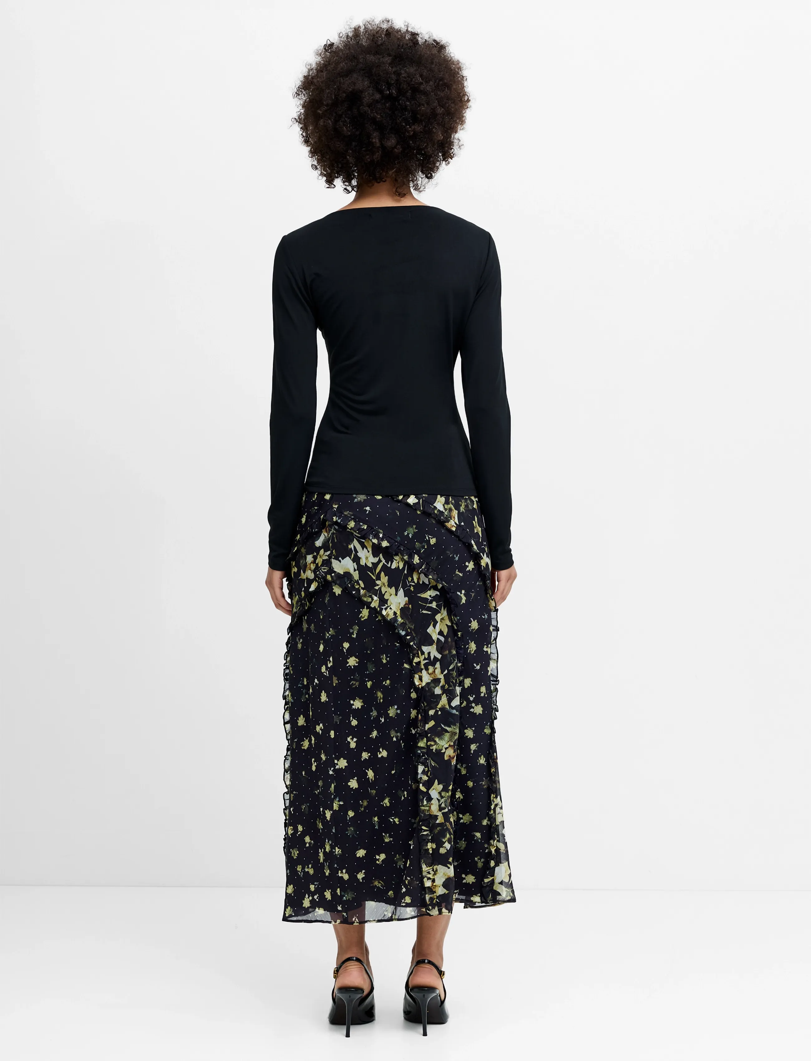 French Connection - MAXINE Jersey Trim L/S TEE - langärmlige tops - black - 3
