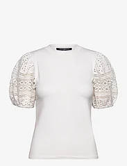 French Connection - ROSANA ANGES BROIDERIE T SHIRT - t-skjorter - linen white - 0