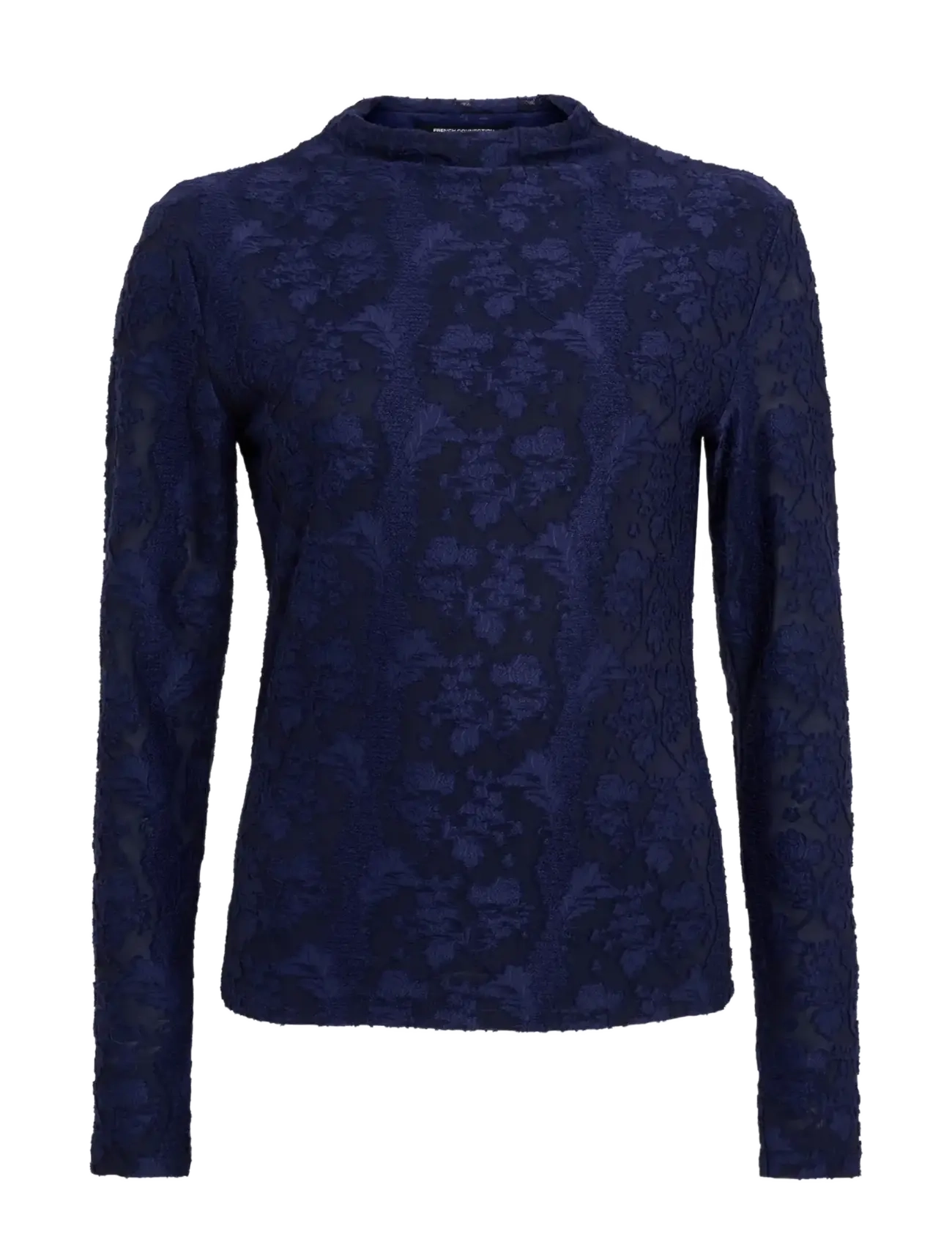 French Connection LESLIE MESH MOCK NECK TOP - French Connection - MIDNIGHT BLUE / navy