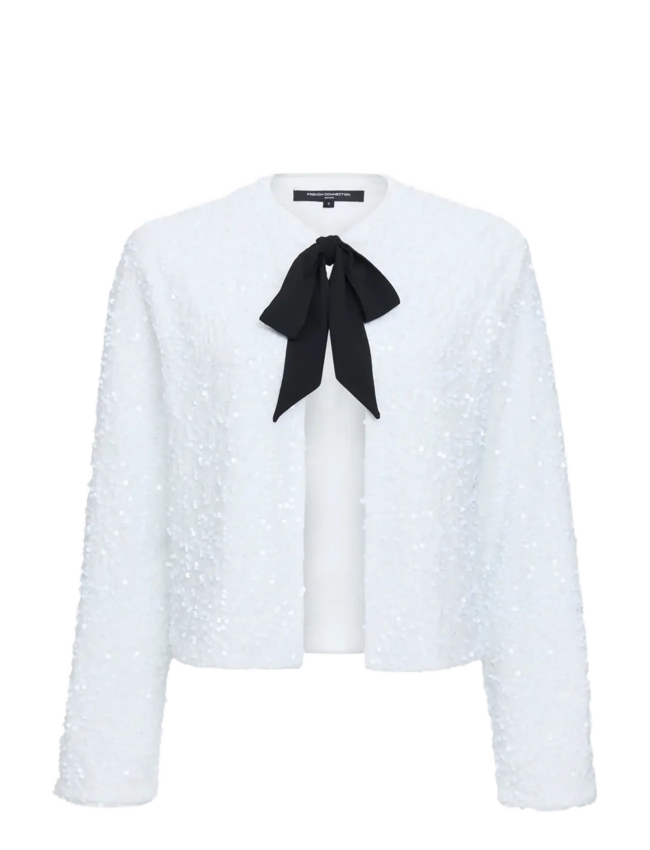French Connection - MONET SEQUIN BOW TIE KNIT - winter white/blk - 1